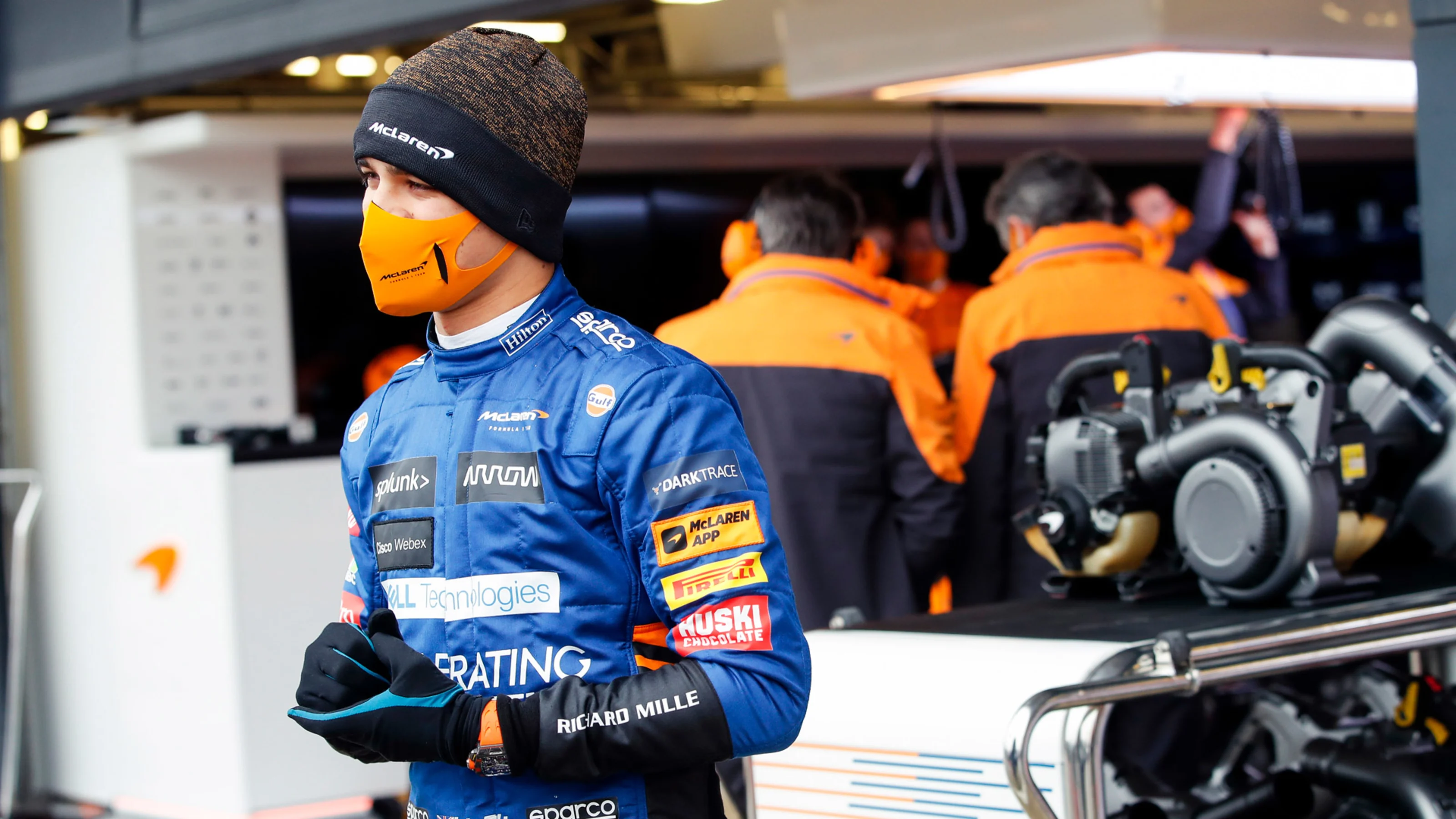 Lando Norris, McLaren in the pit