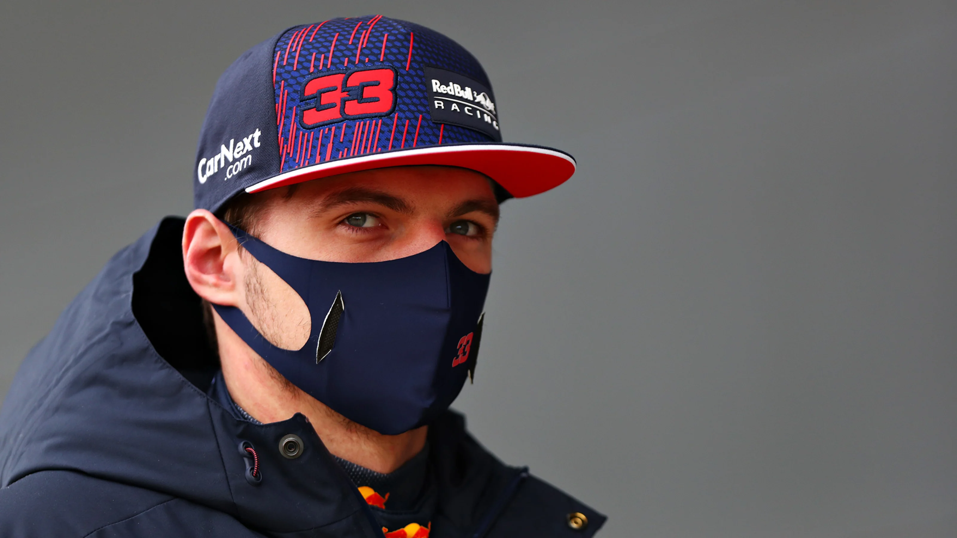 NORTHAMPTON, ENGLAND - FEBRUARY 24: Max Verstappen of Netherlands and Red Bull Racing looks on