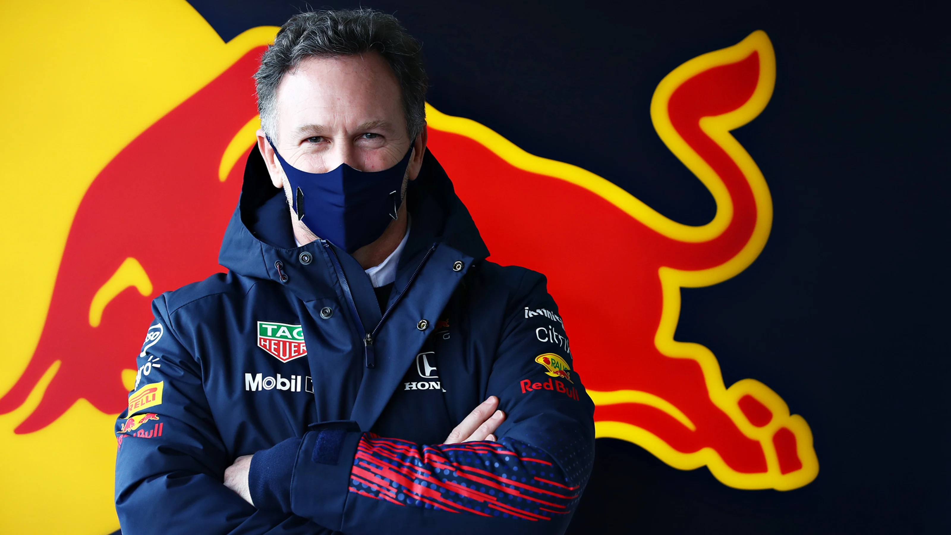 NORTHAMPTON, ENGLAND - FEBRUARY 24: Red Bull Racing Team Principal Christian Horner looks on in the