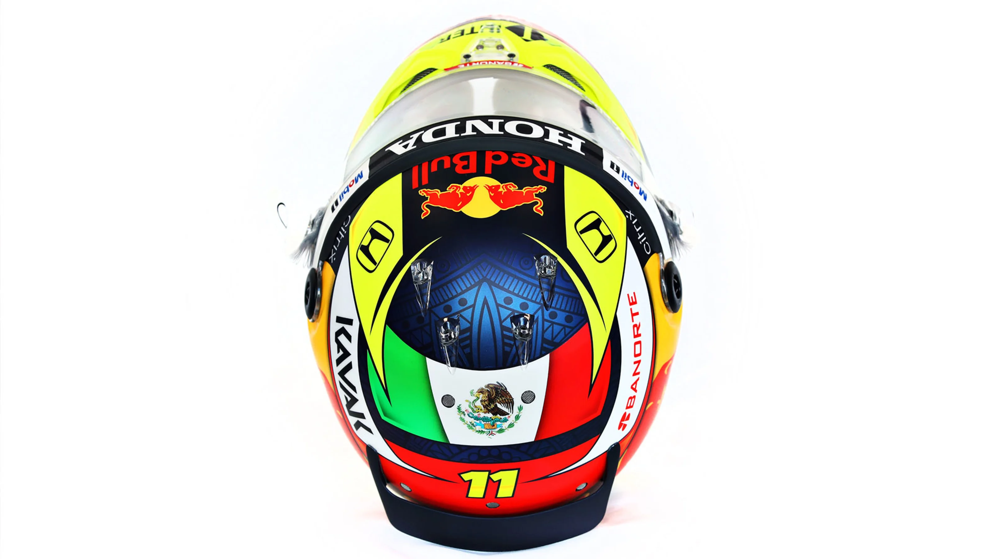 Sergio Perez reveals striking new helmet for maiden Red Bull