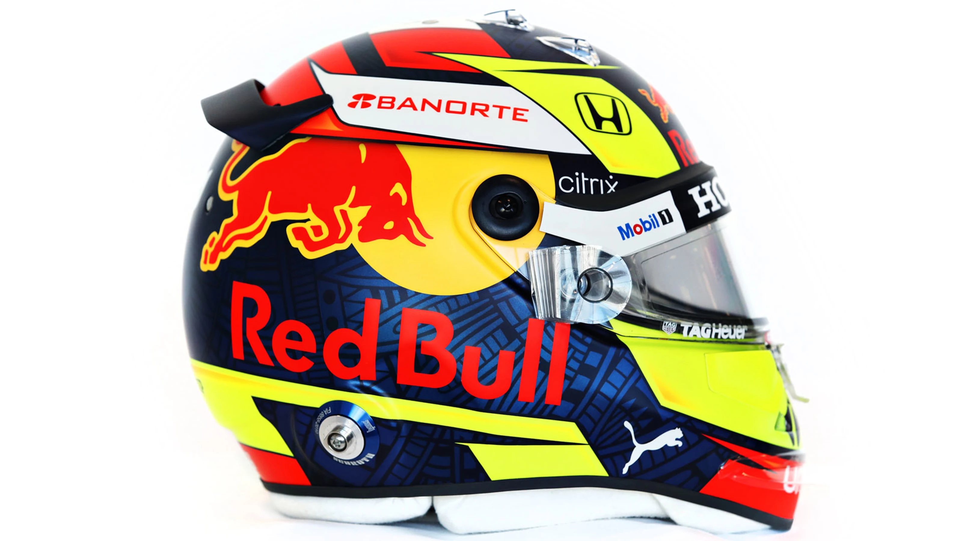 Sergio Perez reveals striking new helmet for maiden Red Bull