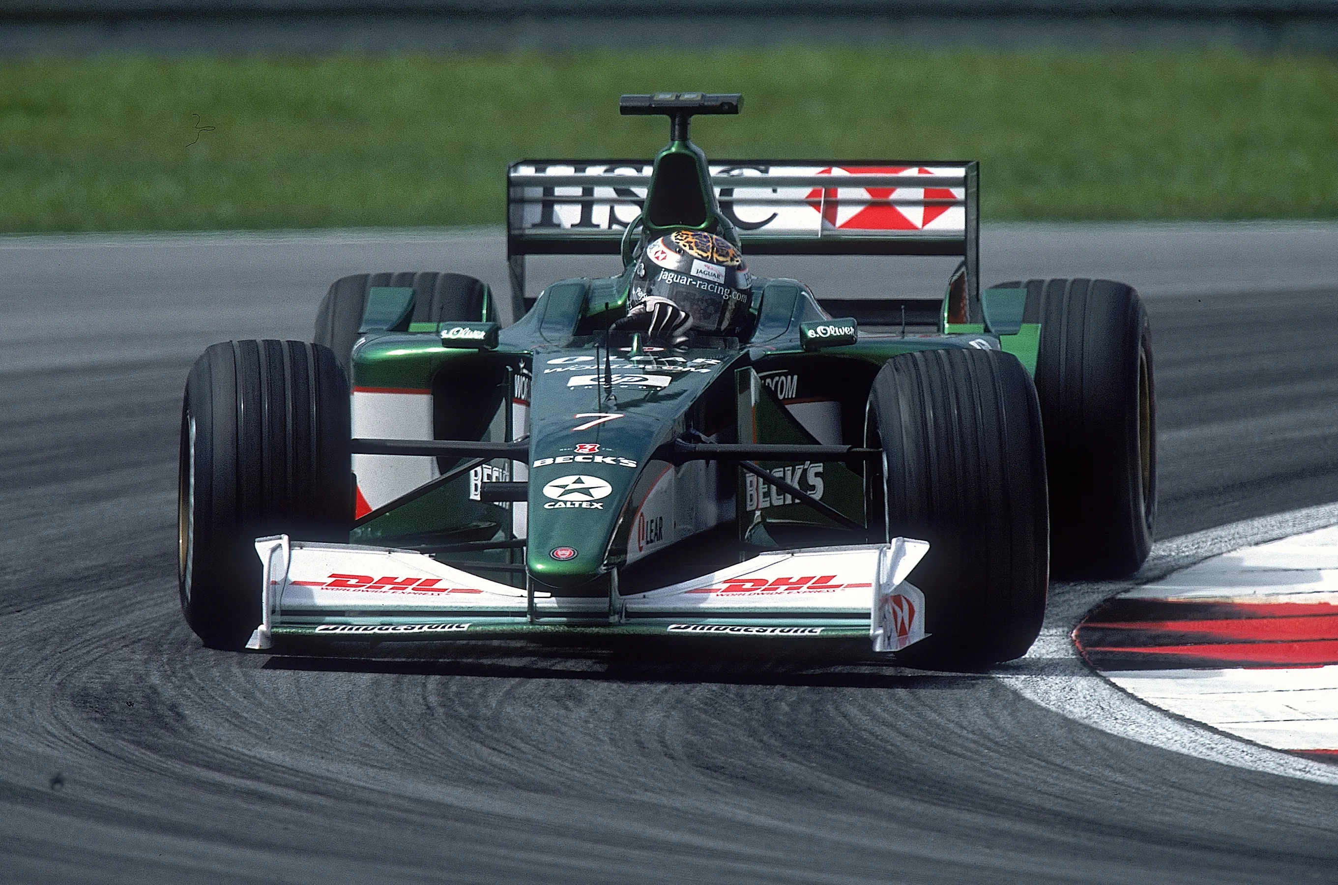 22 Oct 2000:  Eddie Irvine of Great Britain and Jaguar in action during the Malaysian Formula One