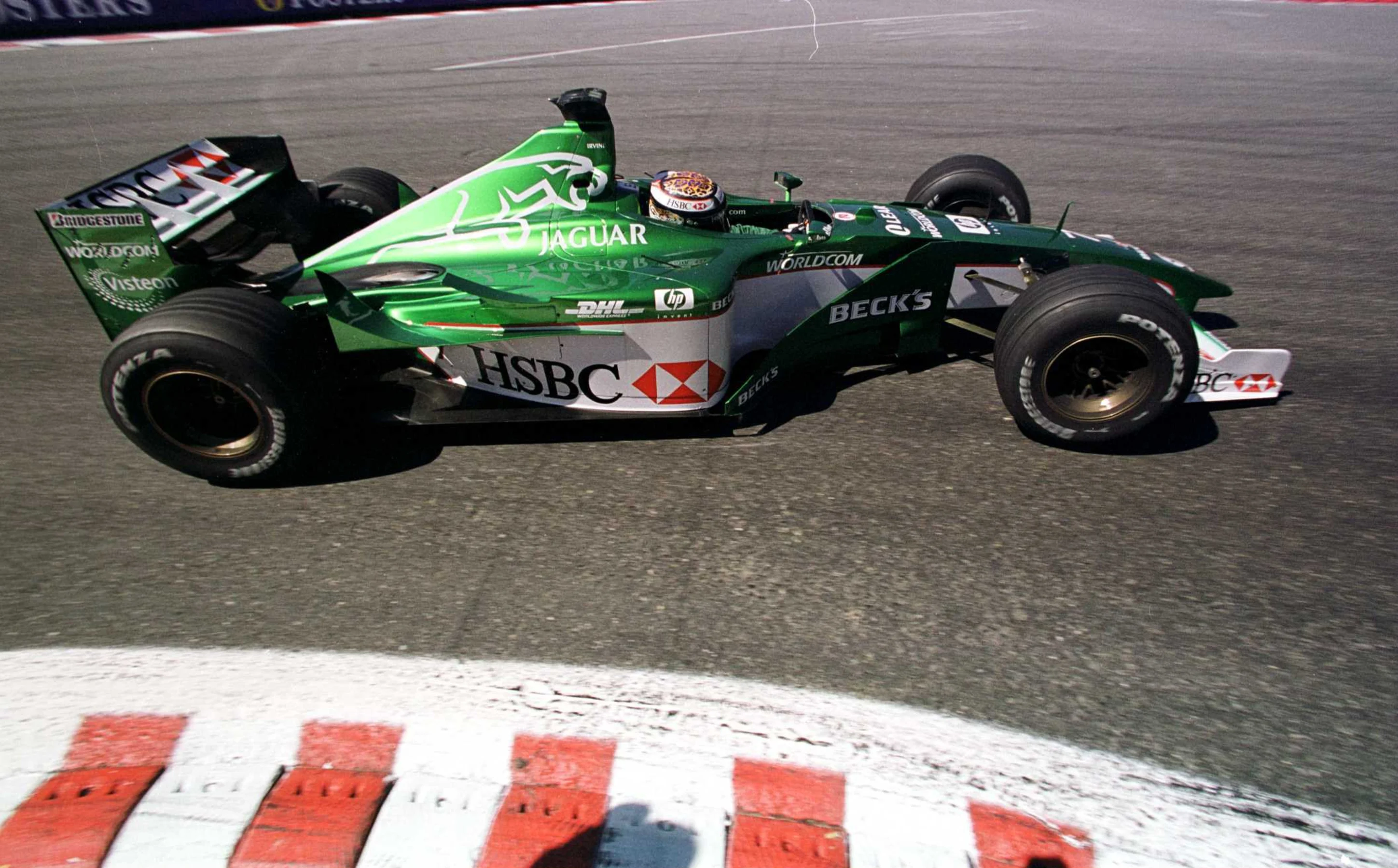 25 Aug 2000:   Eddie Irvine of Jaguar and England in the Jaguar R1 Cosworth during free practice