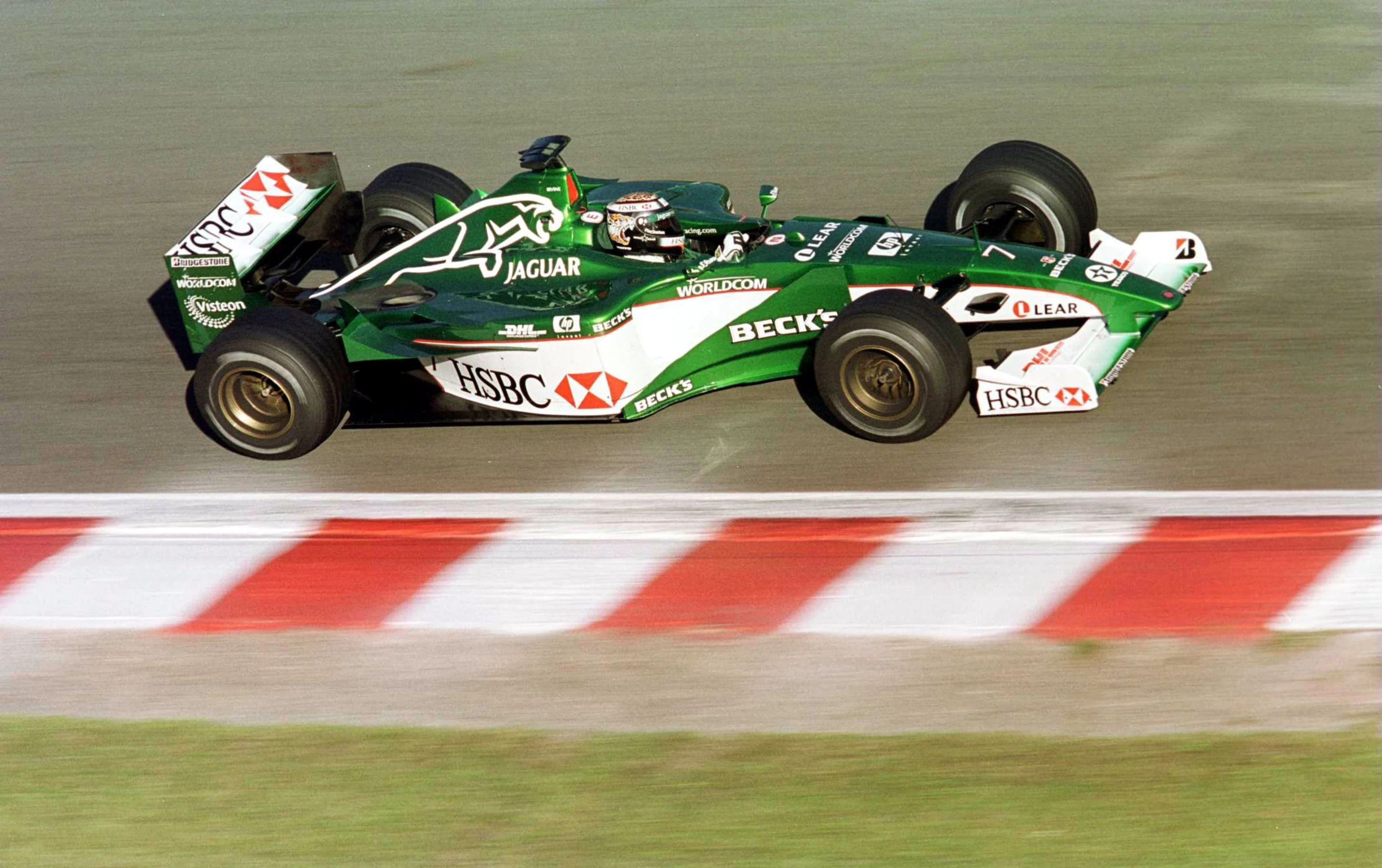 26 Aug 2000:  Eddie Irvine of Jaguar and Ireland in the Jaguar R1 Cosworth during practice before