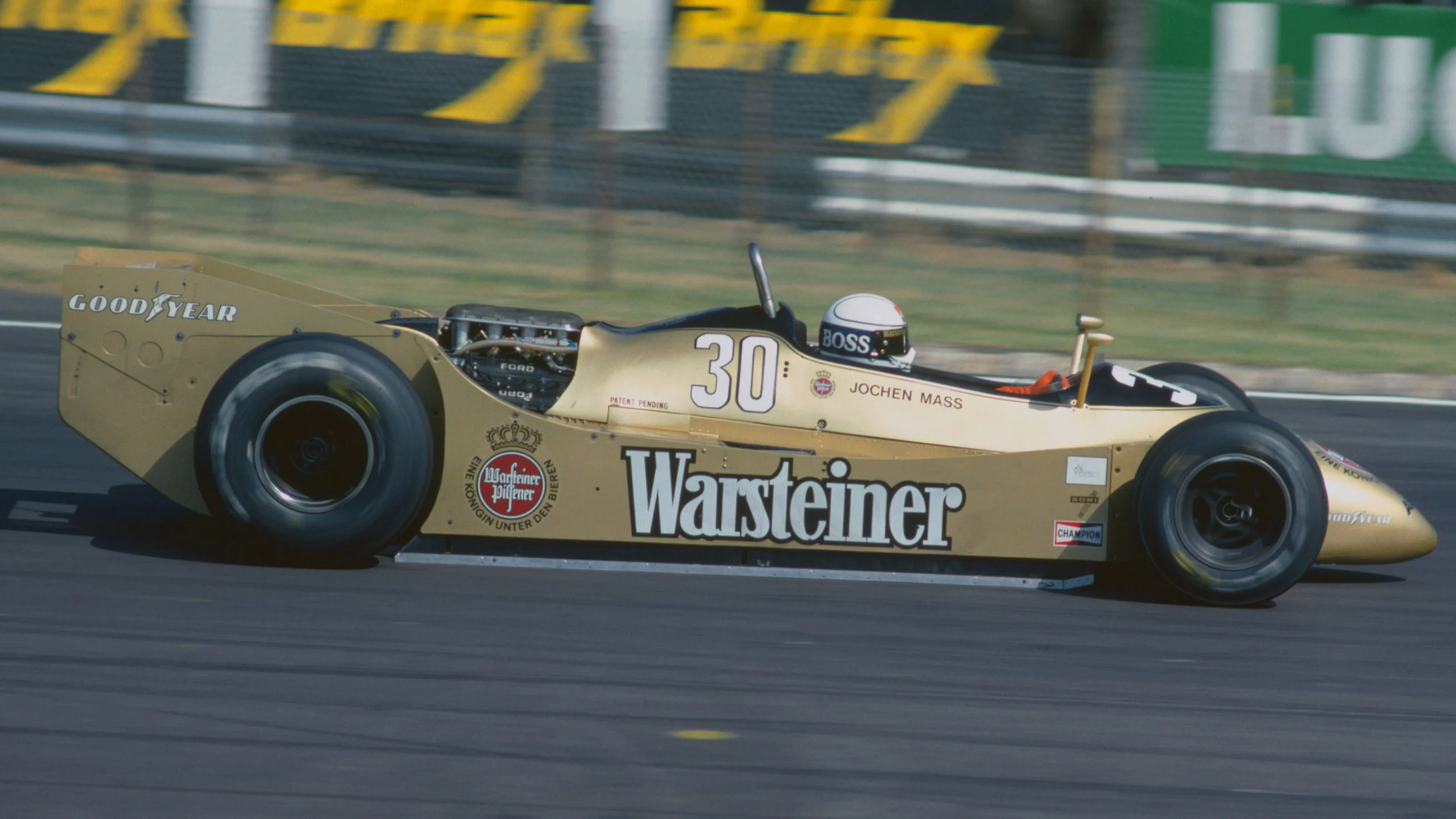 German racing driver Jochen Mass drives the #30 Warsteiner Arrows Arrows A2 Ford Cosworth DFV 3.0