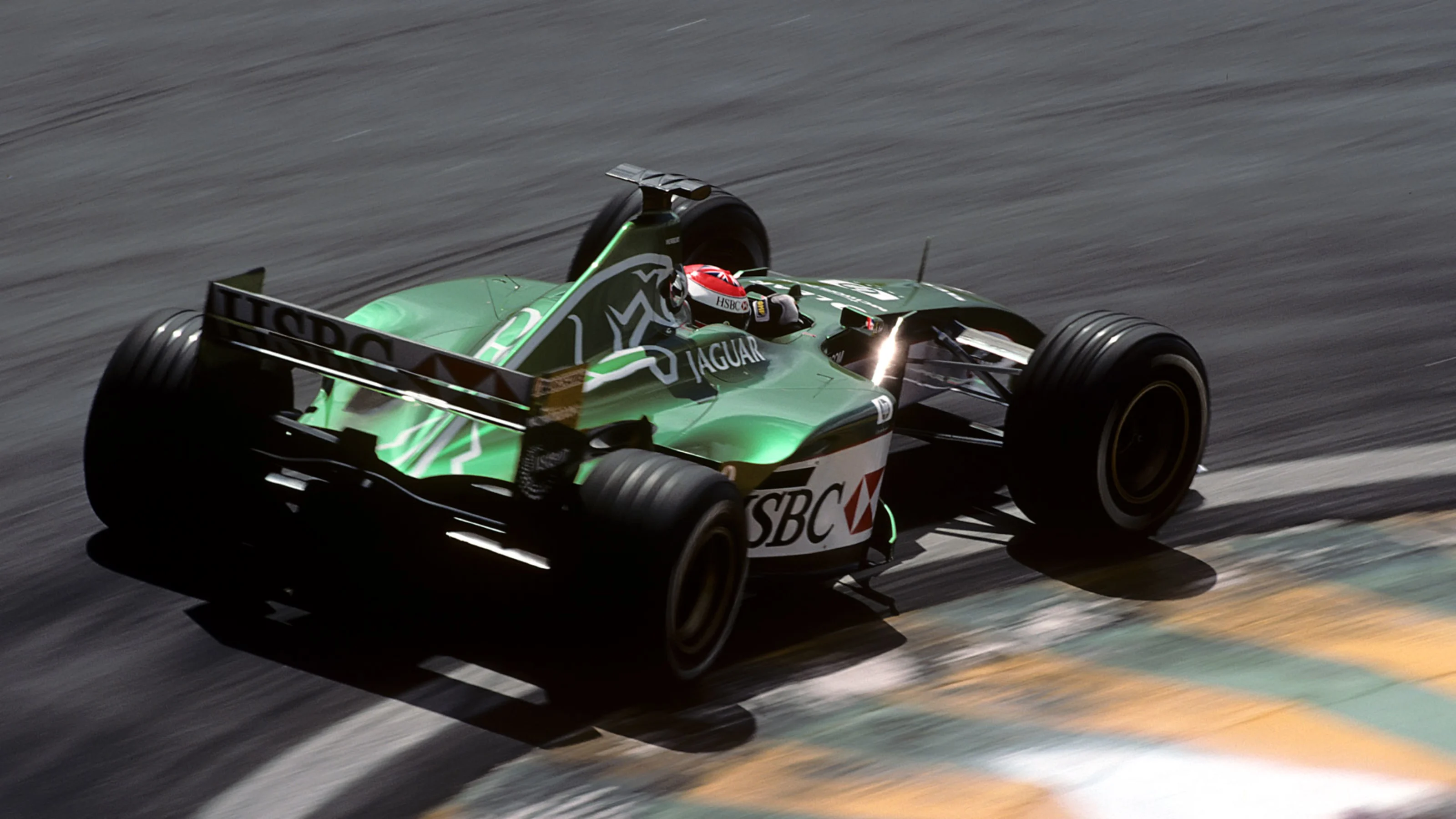 Johnny Herbert, Jaguar-Cosworth R1, Grand Prix of Brazil, Autodromo Jose Carlos Pace, Interlagos,