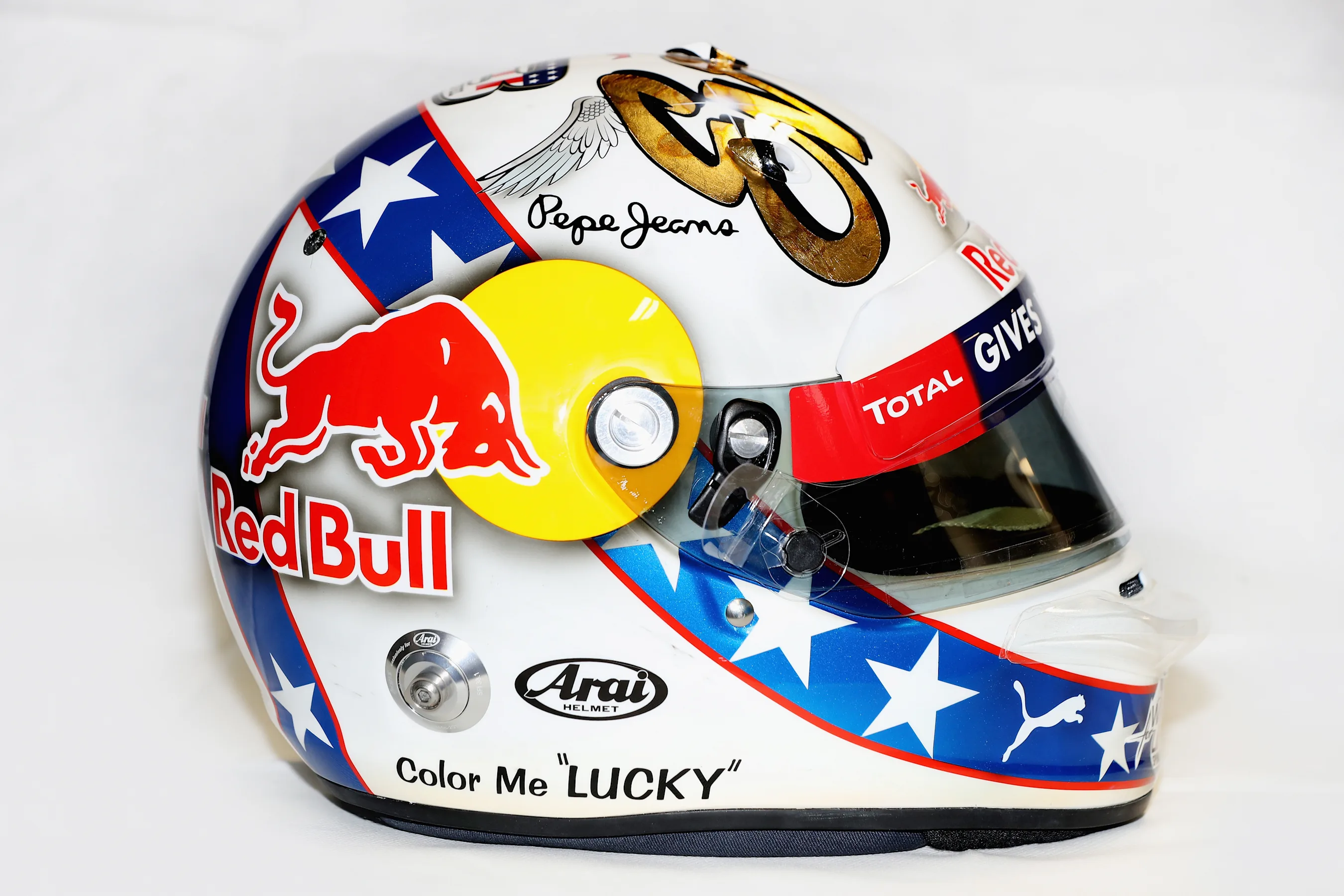 AUSTIN, TX - OCTOBER 21: The special edition Evel Knievel inspired helmet that Daniel Ricciardo of
