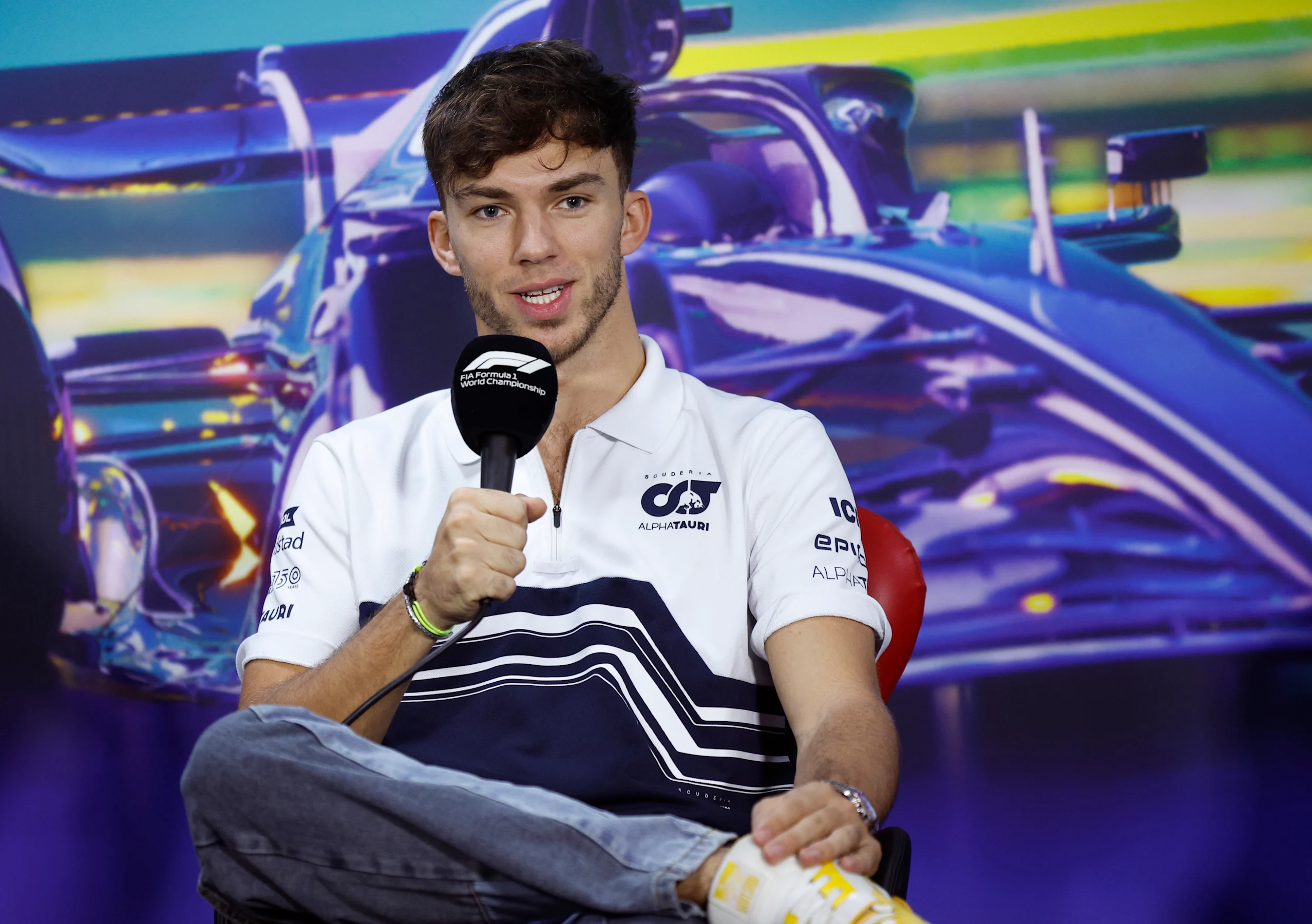 SAO PAULO, BRAZIL - NOVEMBER 10: Pierre Gasly of France and Scuderia AlphaTauri attends the Drivers