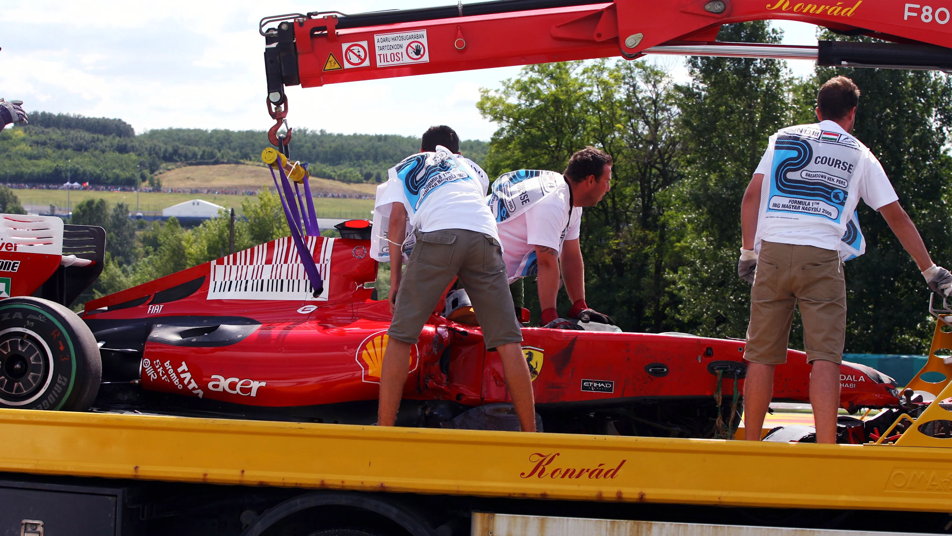 The Ferrari F2009 of Felipe Massa (BRA) Ferrari after his heavy qualifying crash. Formula One