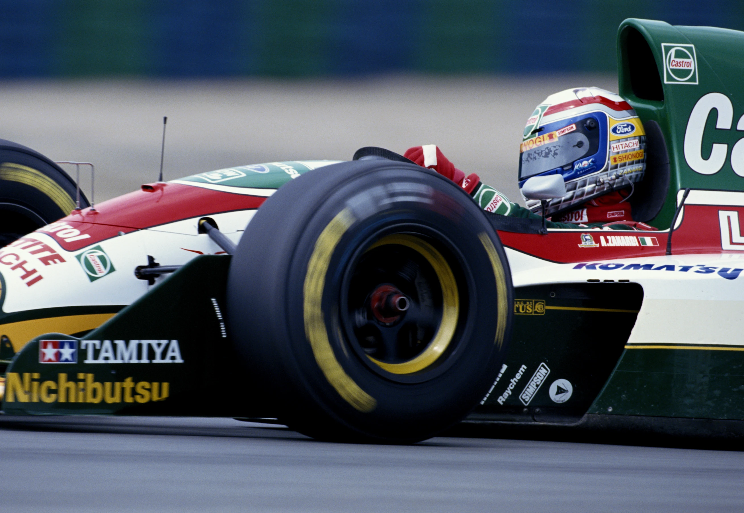 Alessandro Zanardi drives the #11 Team Lotus Lotus 107B Ford HB 3.5 V8 during the Rhone-Poulenc