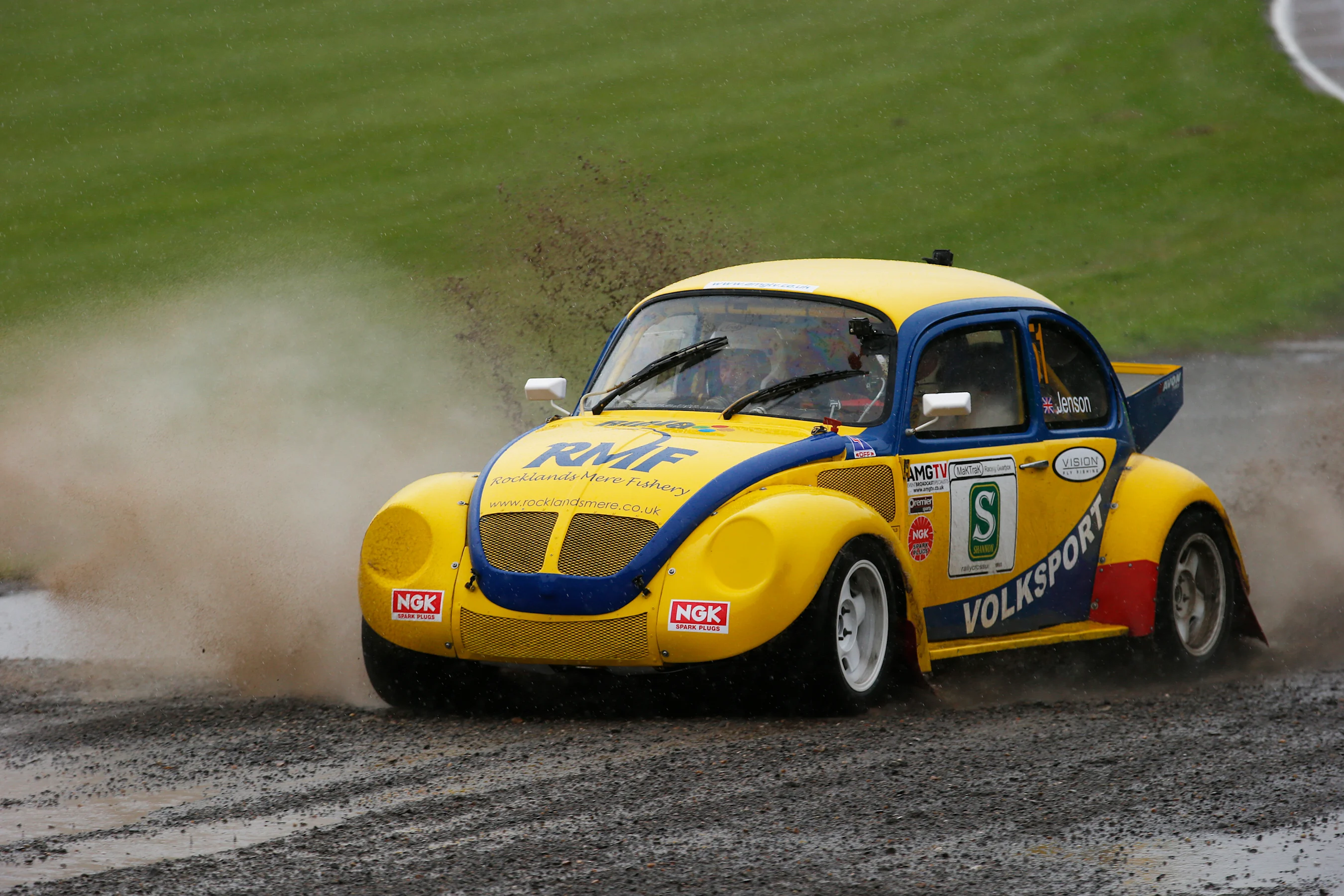 McLaren's Jenson Button samples a 1974 VW Beetle - similar to the car that his late father used to