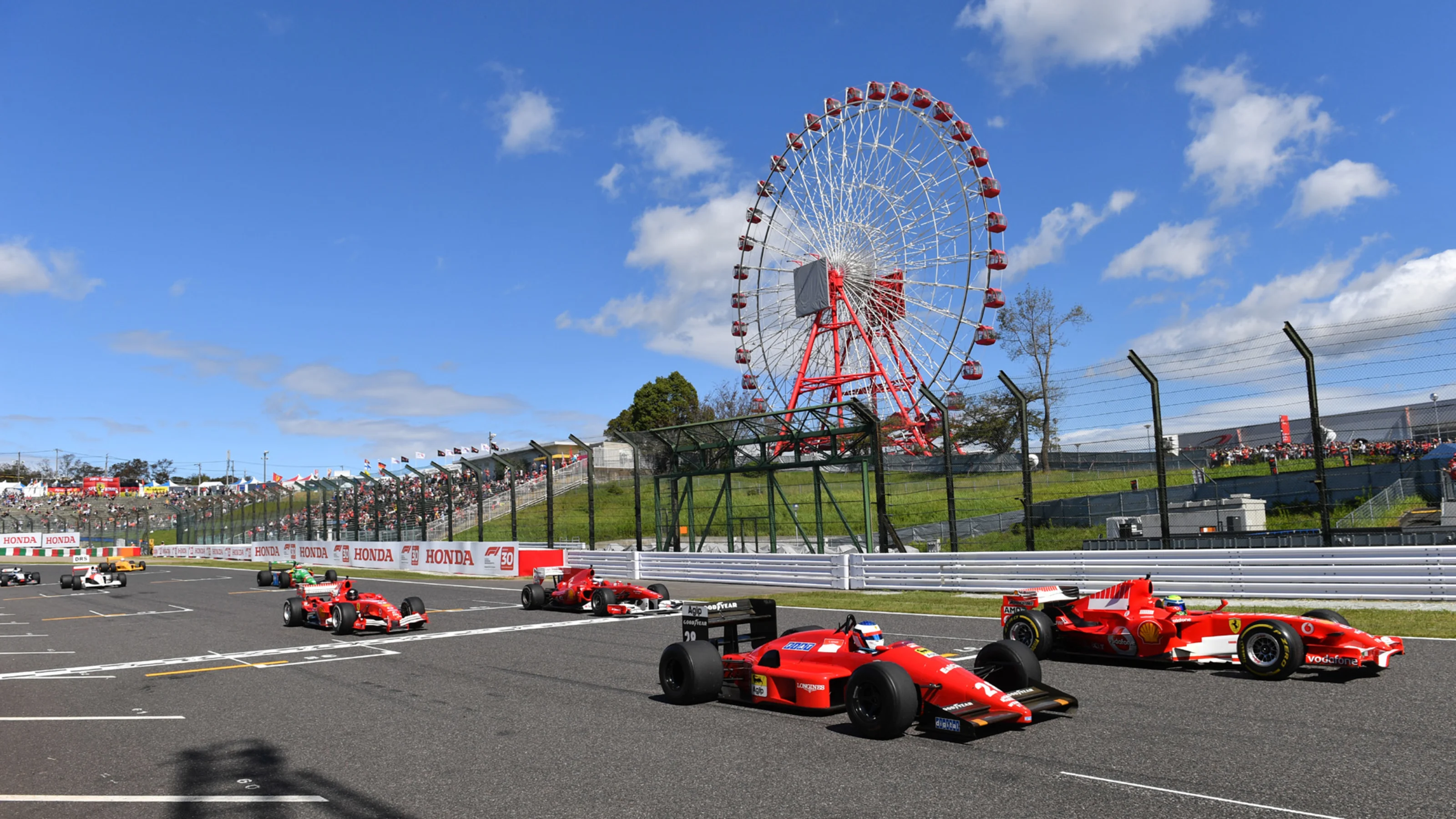 SUZUKA, JAPAN - OCTOBER 07: Ferrari at Legends F1 30th Anniversary Lap Demonstration during the
