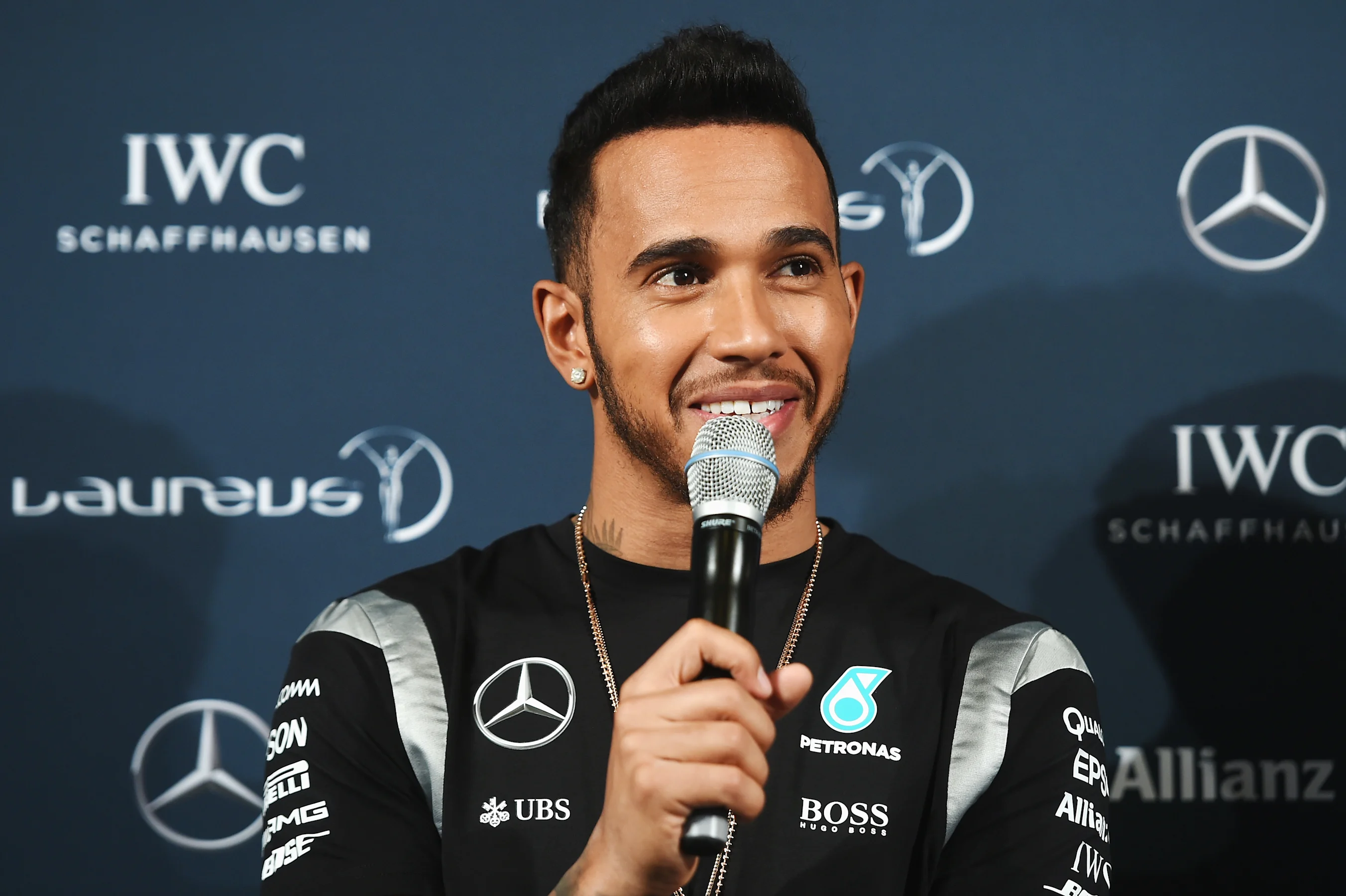 is interviewed prior to the 2016 Laureus World Sports Awards at Messe Berlin on April 18, 2016 in