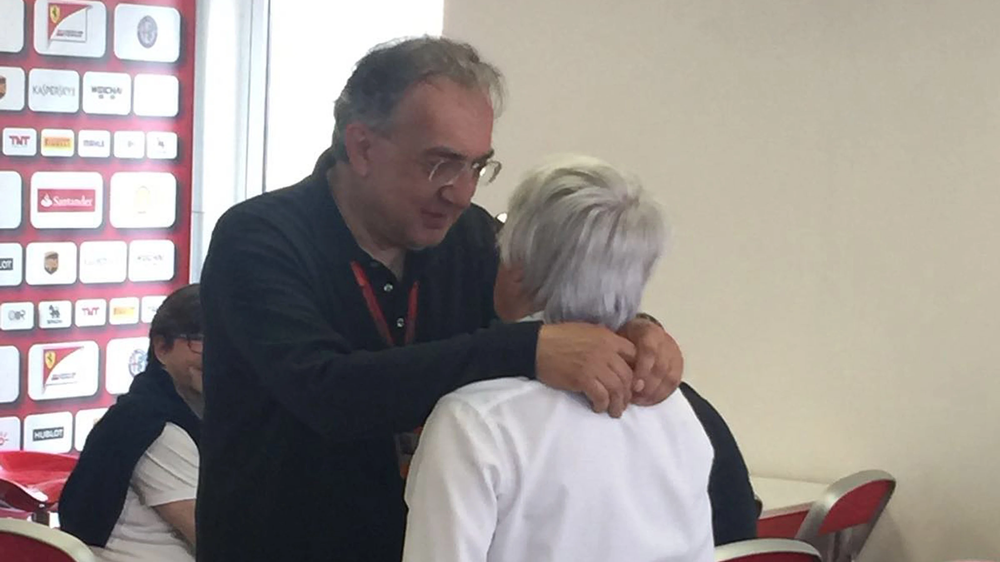 Ferrari CEO Sergio Marchionne with Formula One group CEO Bernie Ecclestone, Baku, Azerbaijan, June