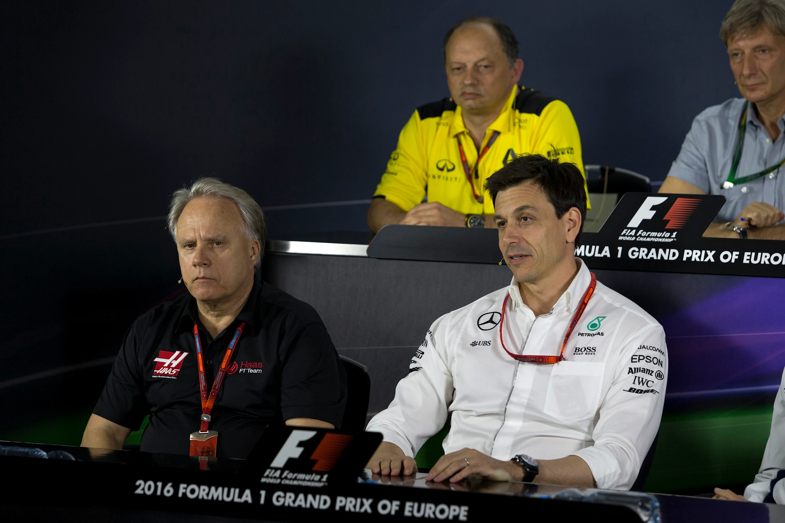 www.sutton-images.com Gene Haas (USA) Founder and Chairman, Haas F1 Team and Toto Wolff
