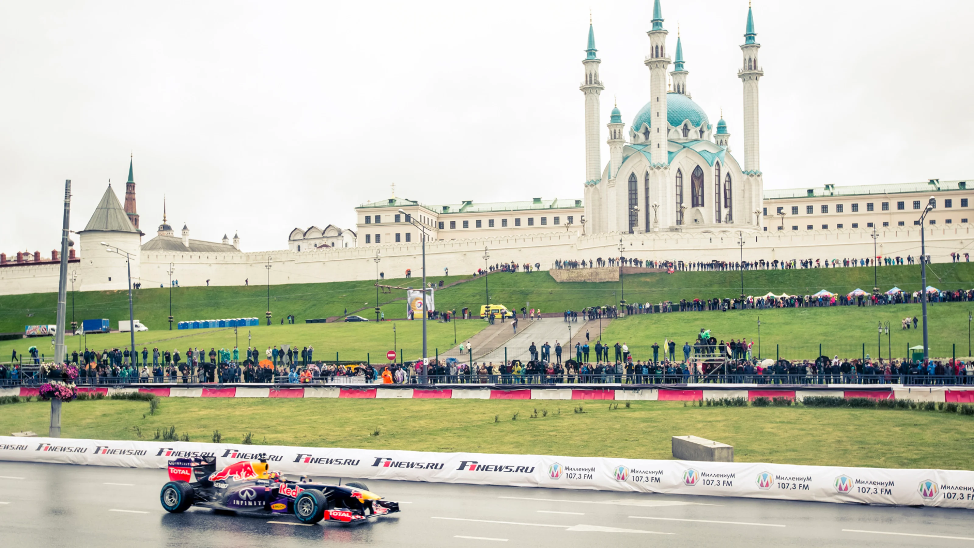 Daniil Kvyat performs at the Kazan City Racing in Kazan, Russia on August 30th, 2015