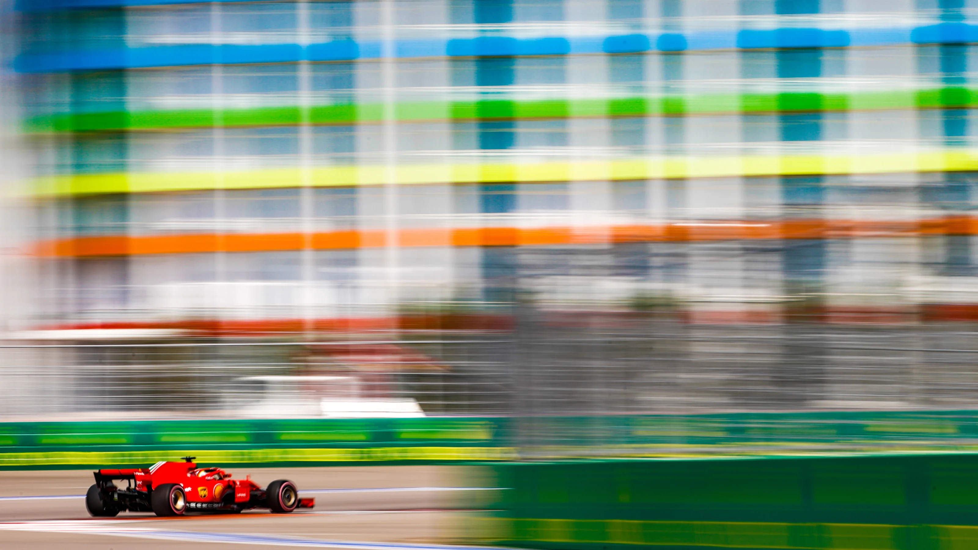 SOCHI AUTODROM, RUSSIAN FEDERATION - SEPTEMBER 29: Sebastian Vettel, Ferrari SF71H during the