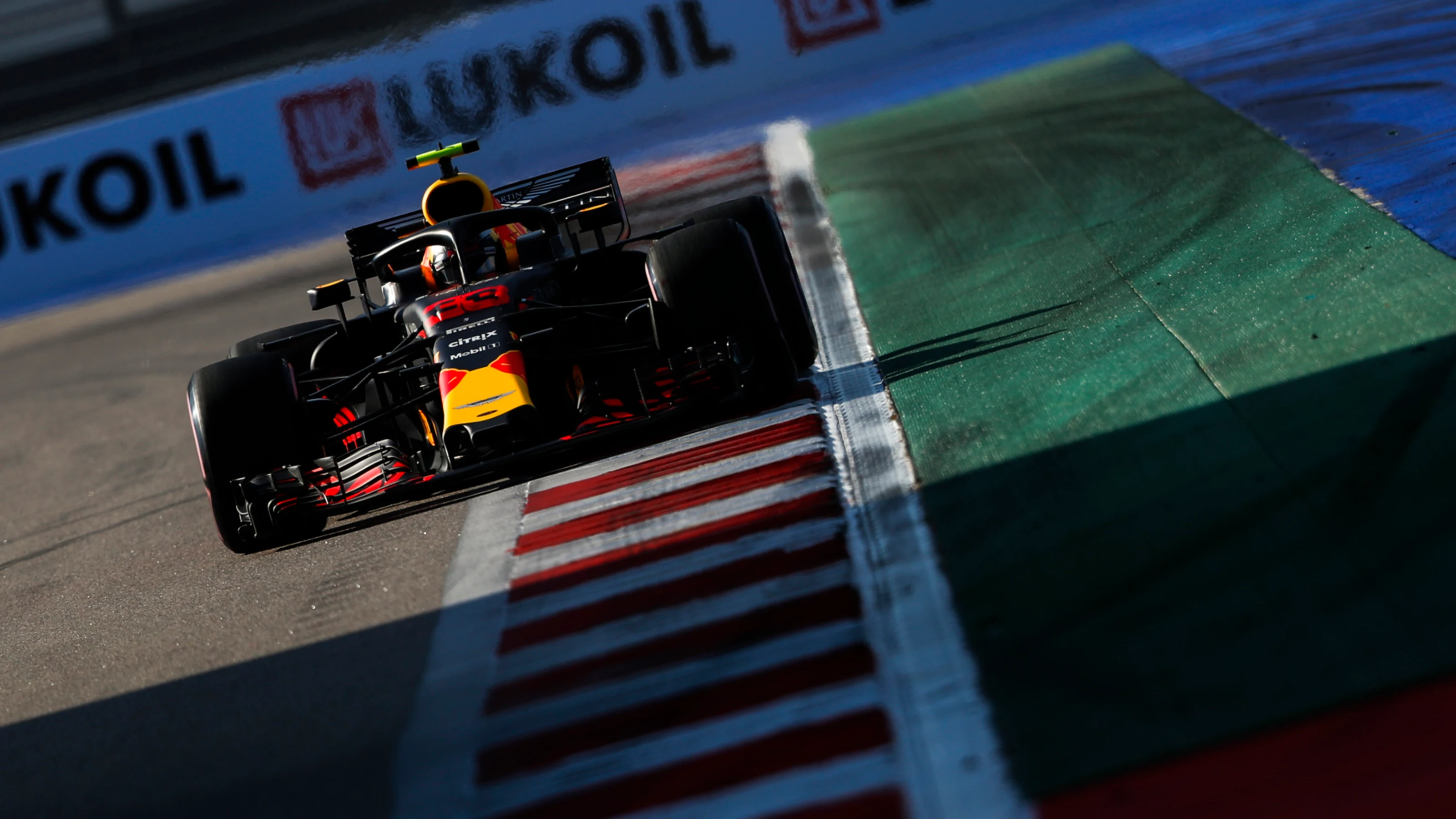 SOCHI AUTODROM, RUSSIAN FEDERATION - SEPTEMBER 29: Max Verstappen, Red Bull Racing RB14 during the