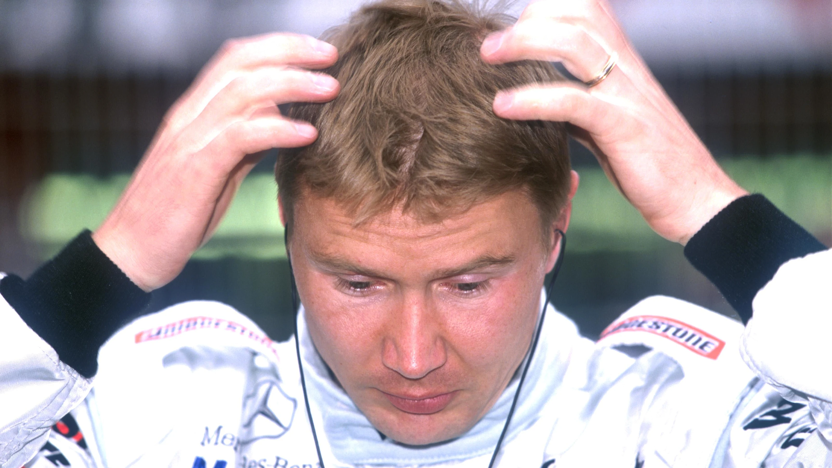 Mika Hakkinen(FIN) McLaren Mercedes MP4/16 lost a well deserved win in the last lap because of a