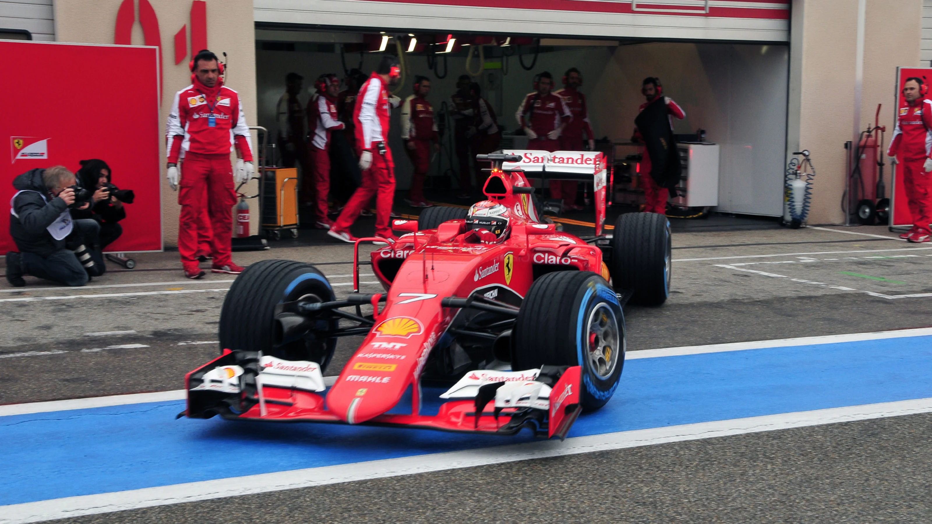 Kimi Raikkonen (FIN) Ferrari SF15-T at Pirelli Formula One Wet Test, Day One, Paul Ricard, France,