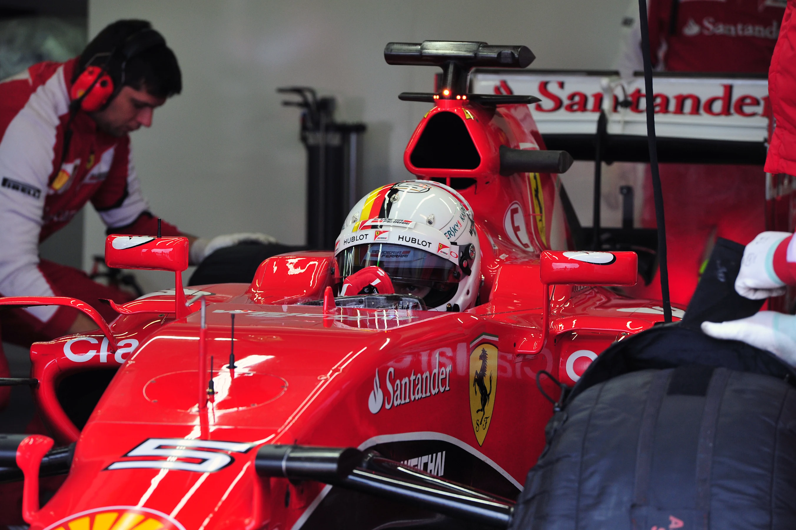 Sebastian Vettel (GER) Ferrari SF15-T at Pirelli Formula One Wet Test, Day Two, Paul Ricard,