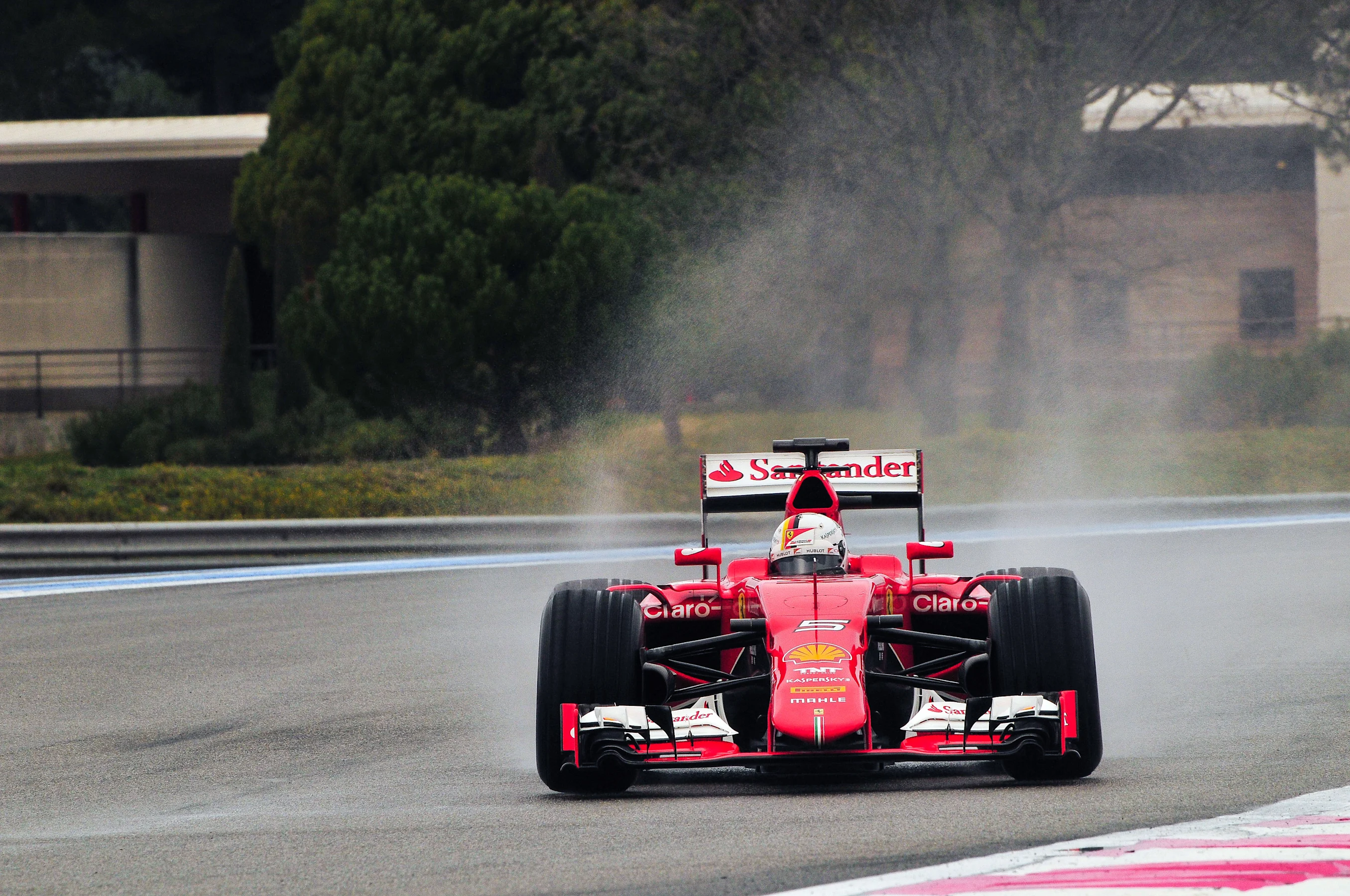 Sebastian Vettel (GER) Ferrari SF15-T at Pirelli Formula One Wet Test, Day Two, Paul Ricard,