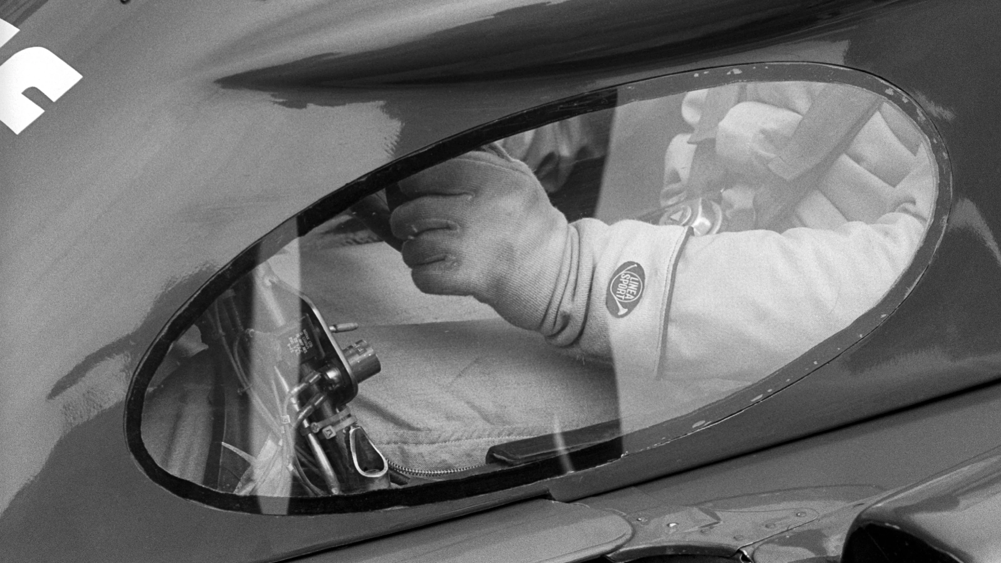 The six-wheeled Tyrrell P34 which had clear cut-outs incorporated into the bodywork to allow the