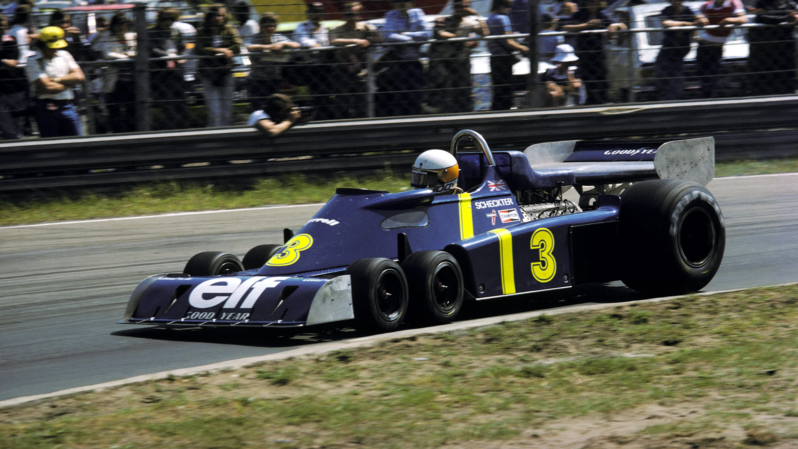 Jody Scheckter (RSA) finished fourth in his first race with the Tyrrell P34. Belgian Grand Prix,