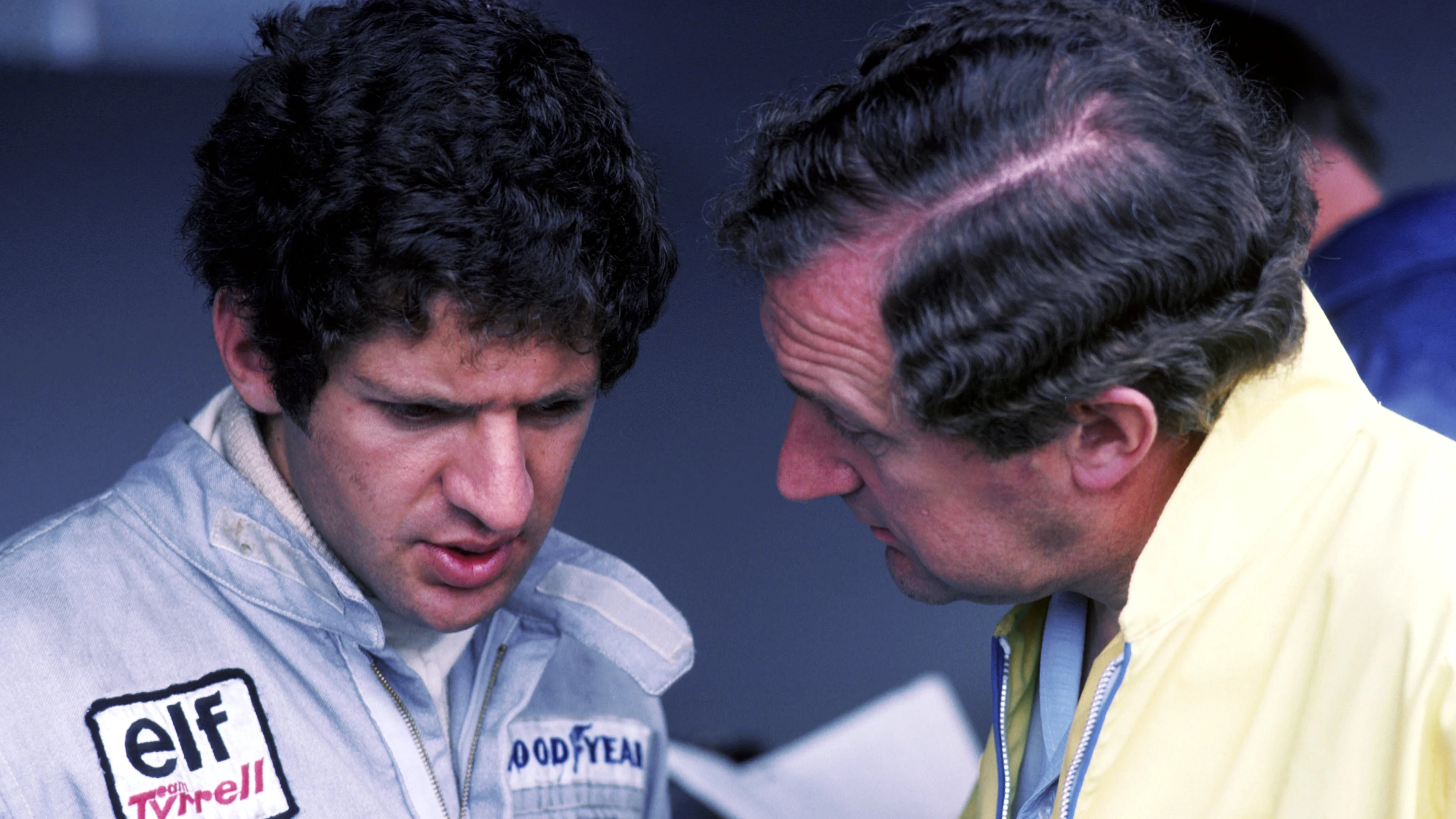 (L to R): Jody Scheckter (RSA) Tyrrell, who crashed heavily on lap 15 after suffering a suspension