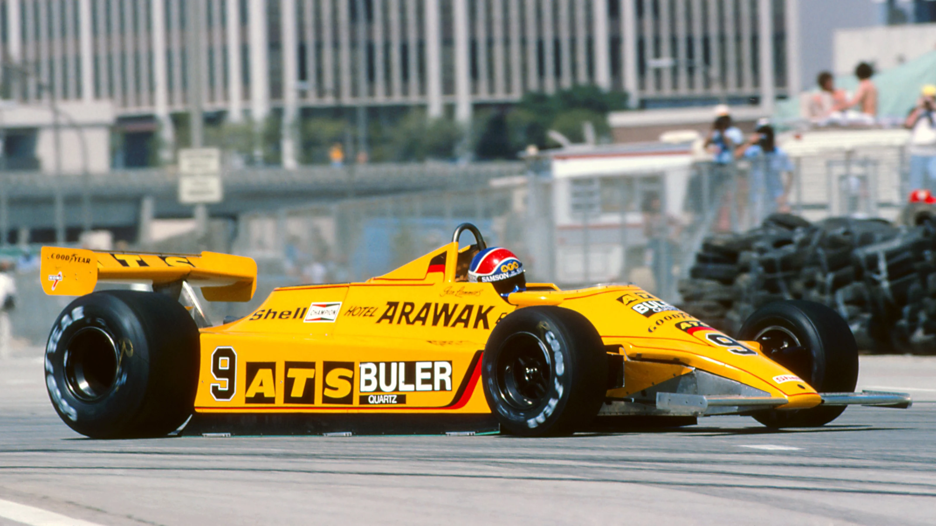 Jan Lammers (NED), ATS D4, retired in the opening seconds of the race with a driveshaft universal