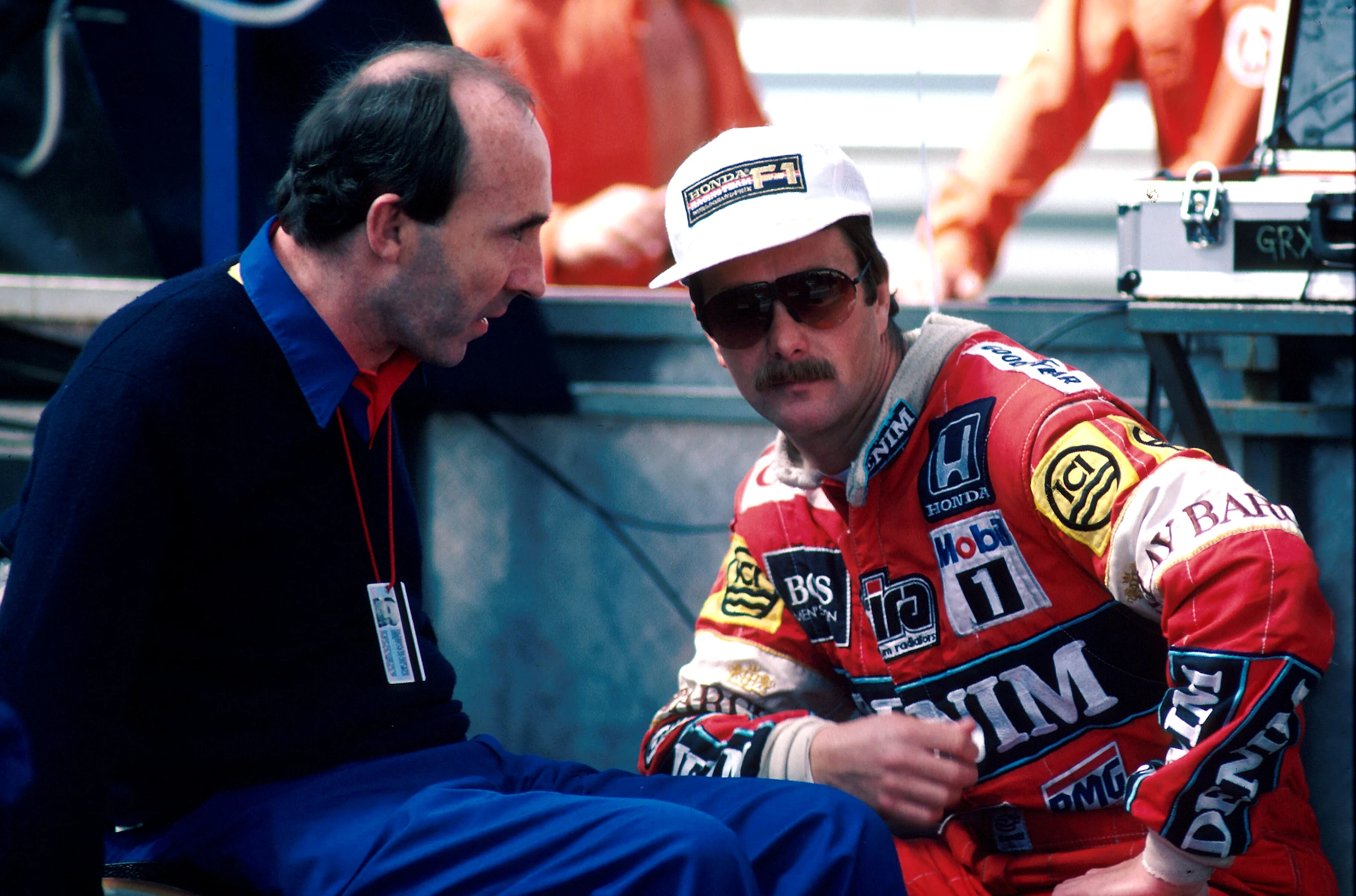 Frank Williams and Nigel Mansell (GBR) Williams FW11B Monaco Grand Prix, Monte Carlo, 31 May 1987