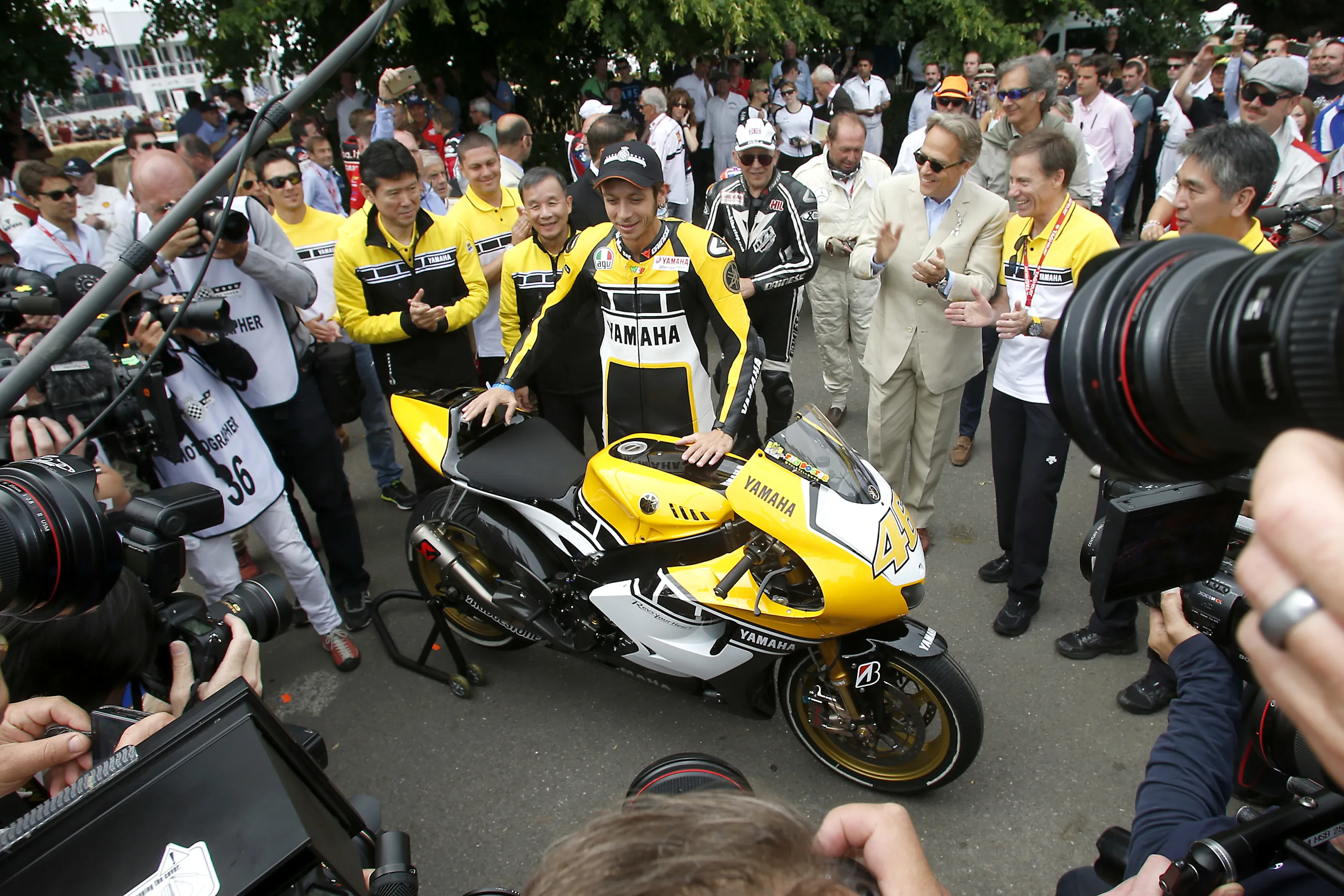 Goodwood Festival of Speed, Goodwood, England, 25-28 June 2015. Valentino Rossi is presented a new