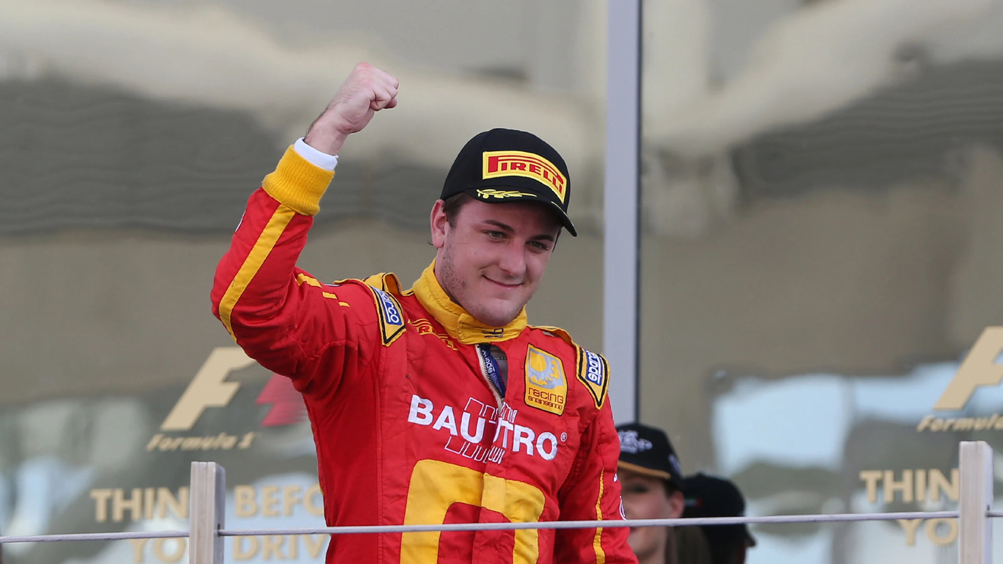 Race 2 third placed driver Fabio Leimer (SUI) Racing Engineering. GP2 Series, Rd11, Yas Marina