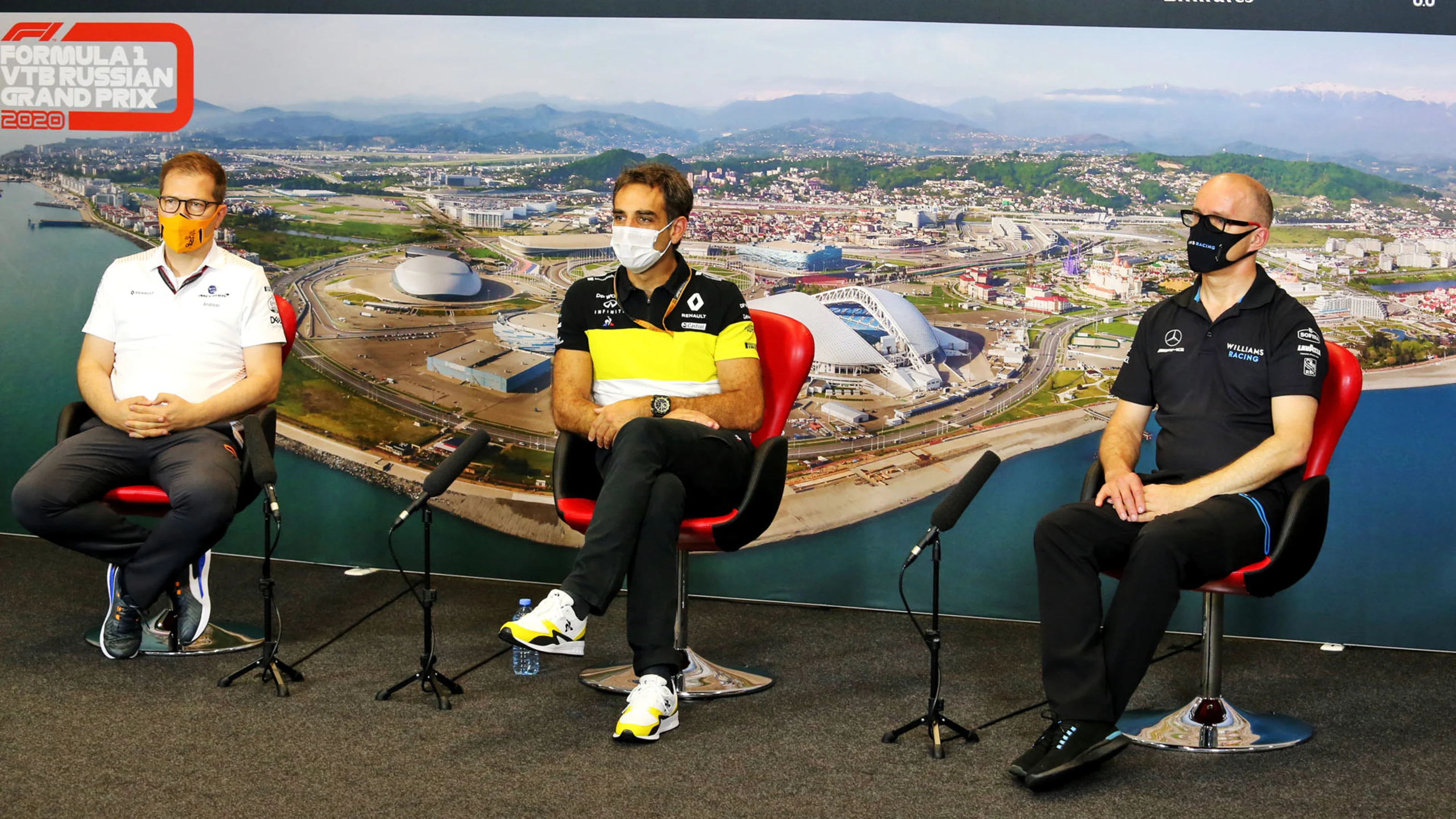 The FIA Press Conference (L to R): Andreas Seidl, McLaren Managing Director; Cyril Abiteboul (FRA)