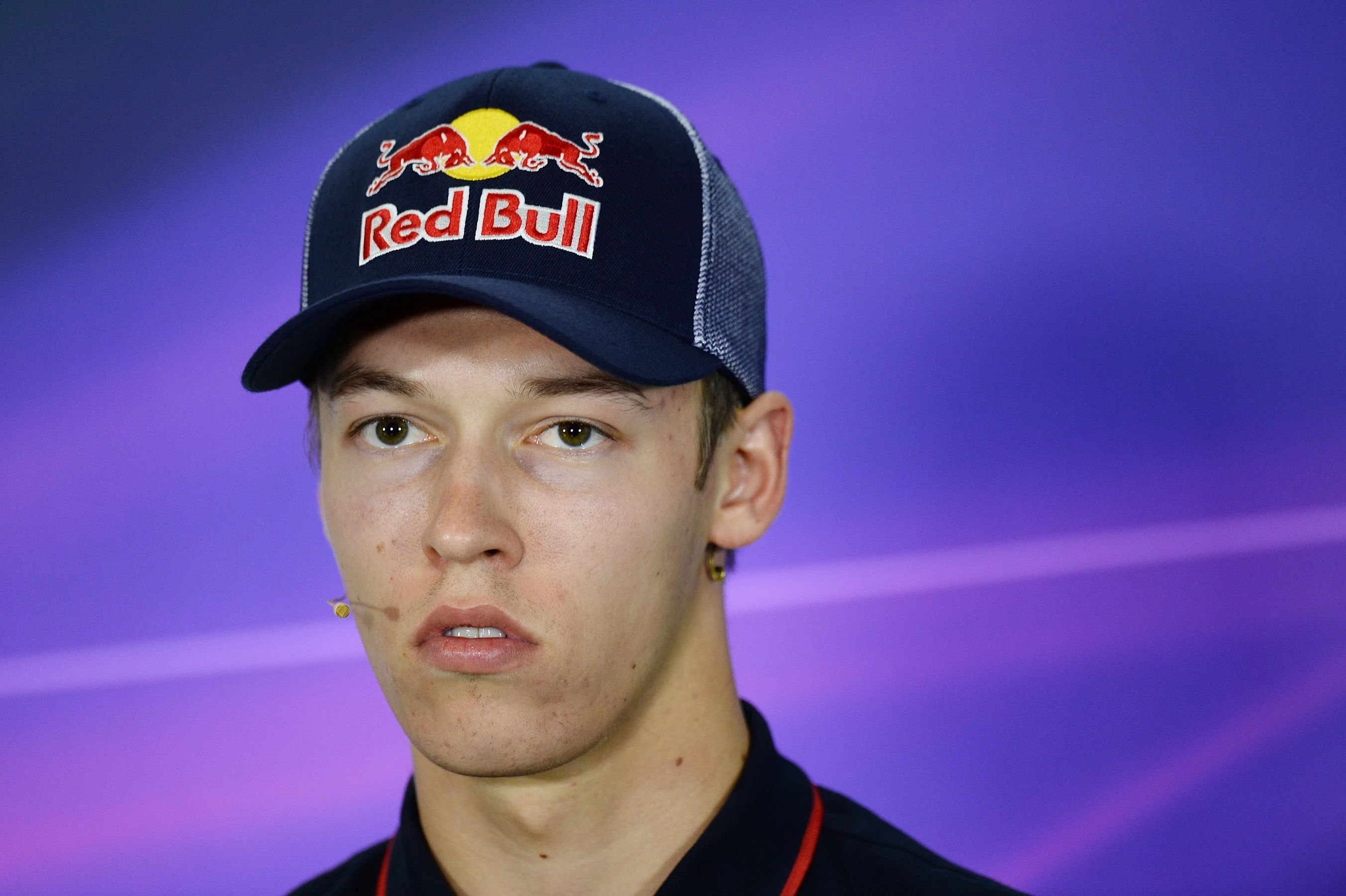 Daniil Kvyat (RUS) Scuderia Toro Rosso STR9 in the Press Conference. Formula One World