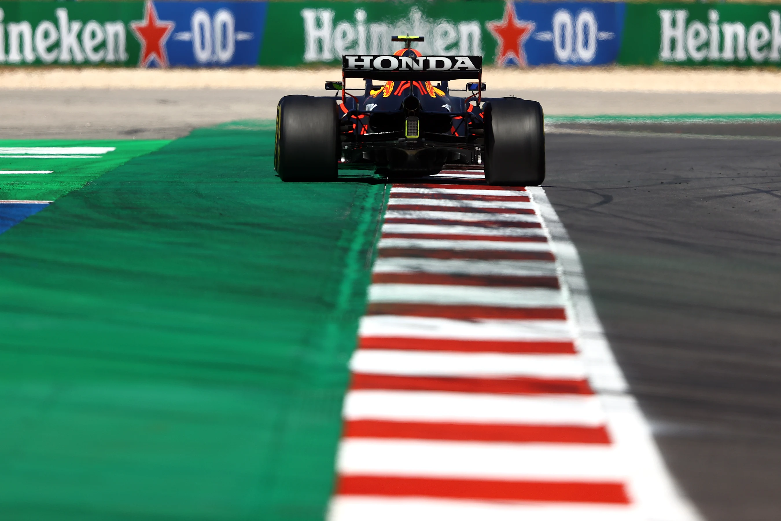PORTIMAO, PORTUGAL - MAY 02: Sergio Perez of Mexico driving the (11) Red Bull Racing RB16B Honda on