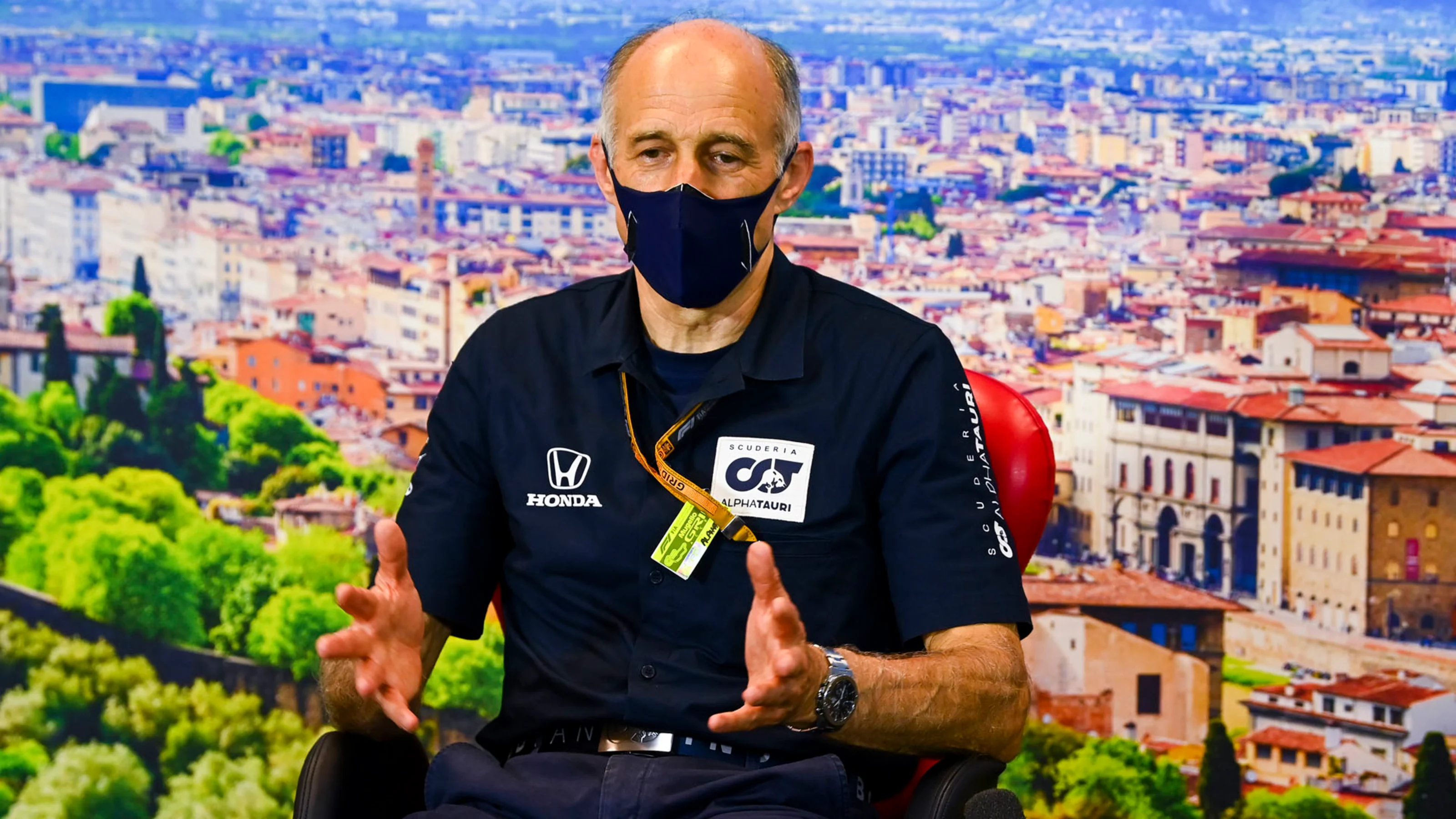 Franz Tost, Team Principal, AlphaTauri in the press conference