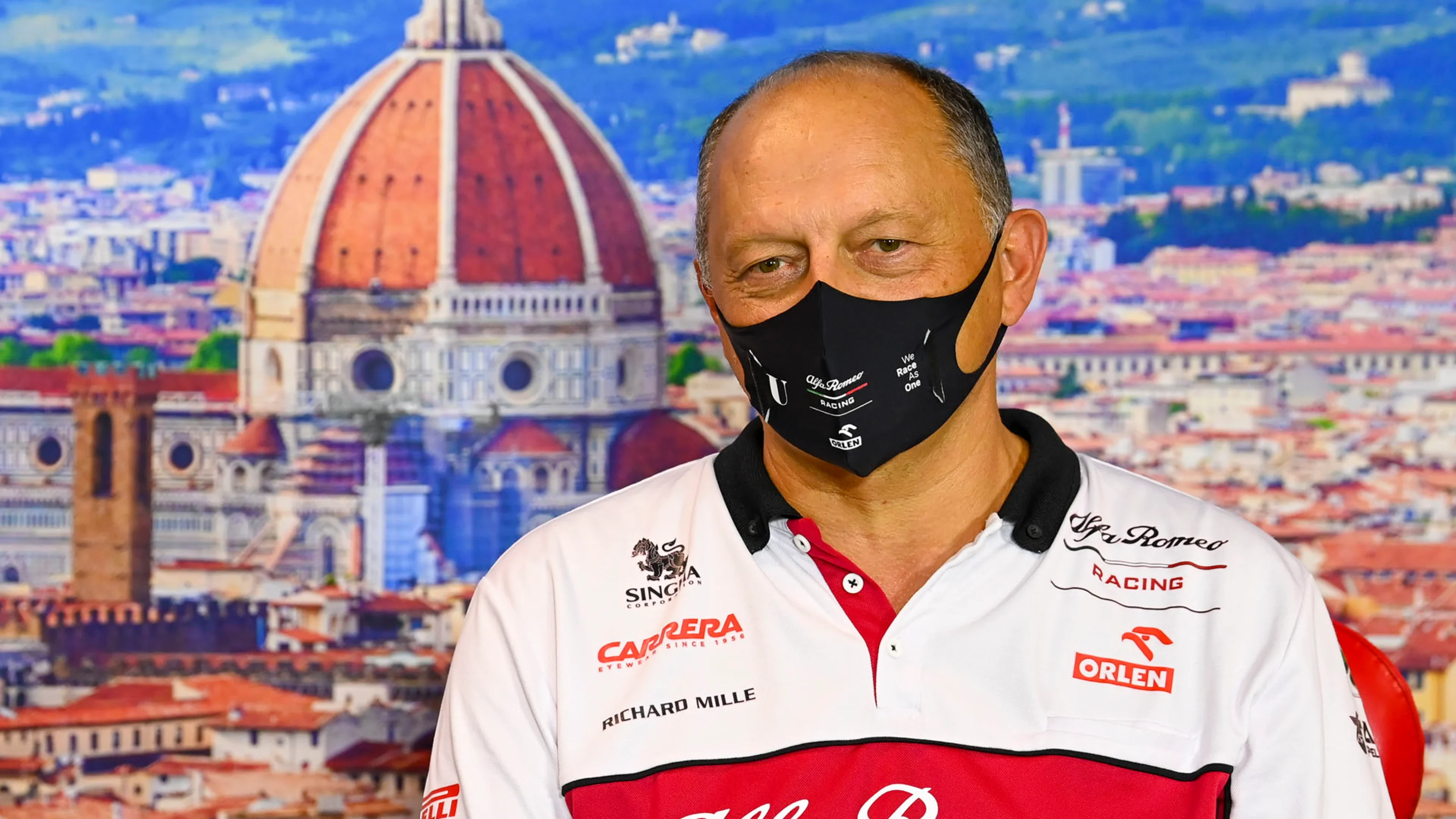Frederic Vasseur, Team Principal, Alfa Romeo Racing in the press conference
