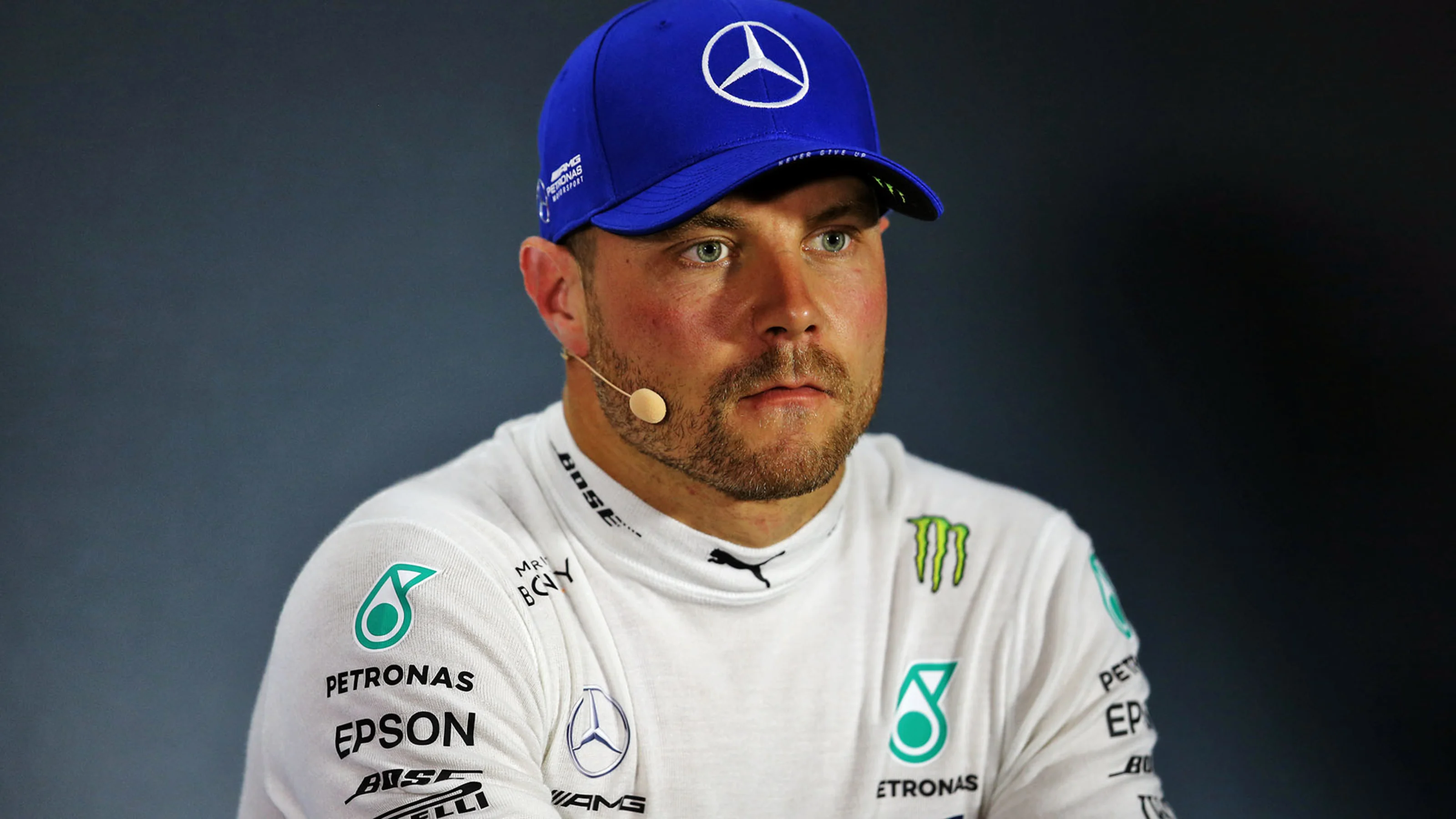 Valtteri Bottas (FIN) Mercedes AMG F1 in the post qualifying FIA Press Conference.
07.09.2019.