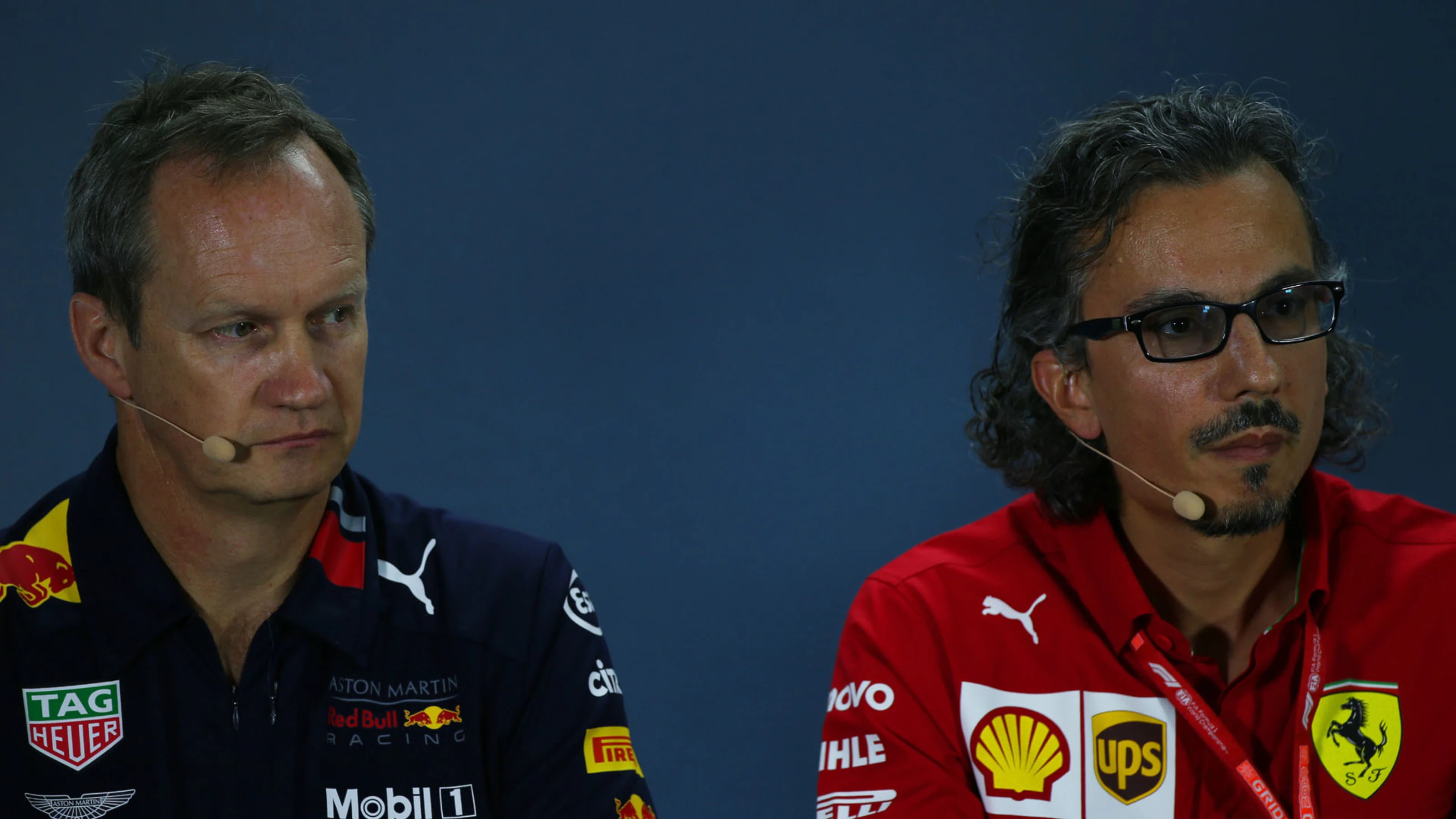 Paul Monaghan (GBR) Red Bull Racing Chief Engineer and Laurent Mekies (FRA) Ferrari Sporting