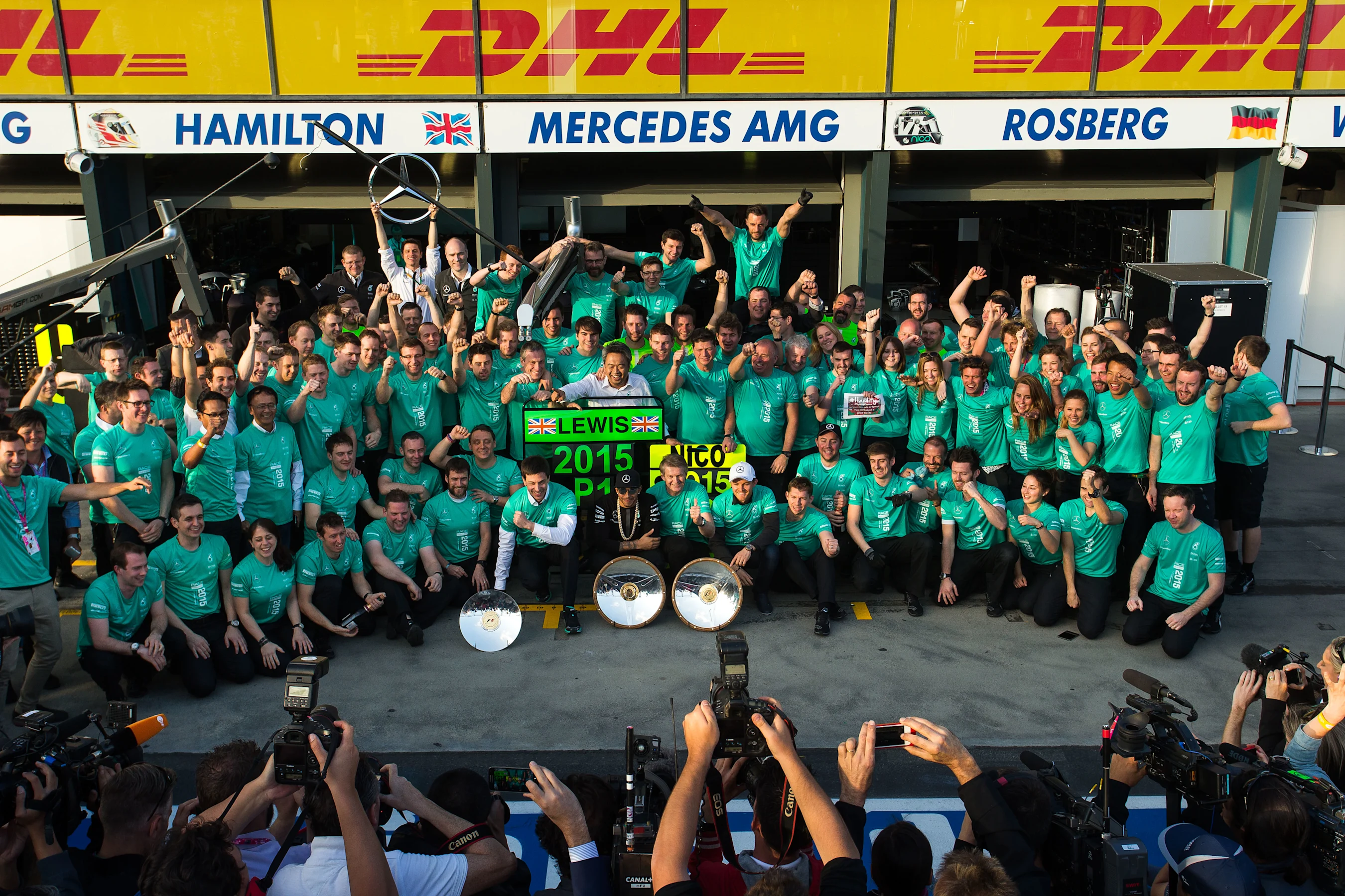 Lewis Hamilton (GBR) Mercedes AMG F1, Nico Rosberg (GER) Mercedes AMG F1 at Formula One World