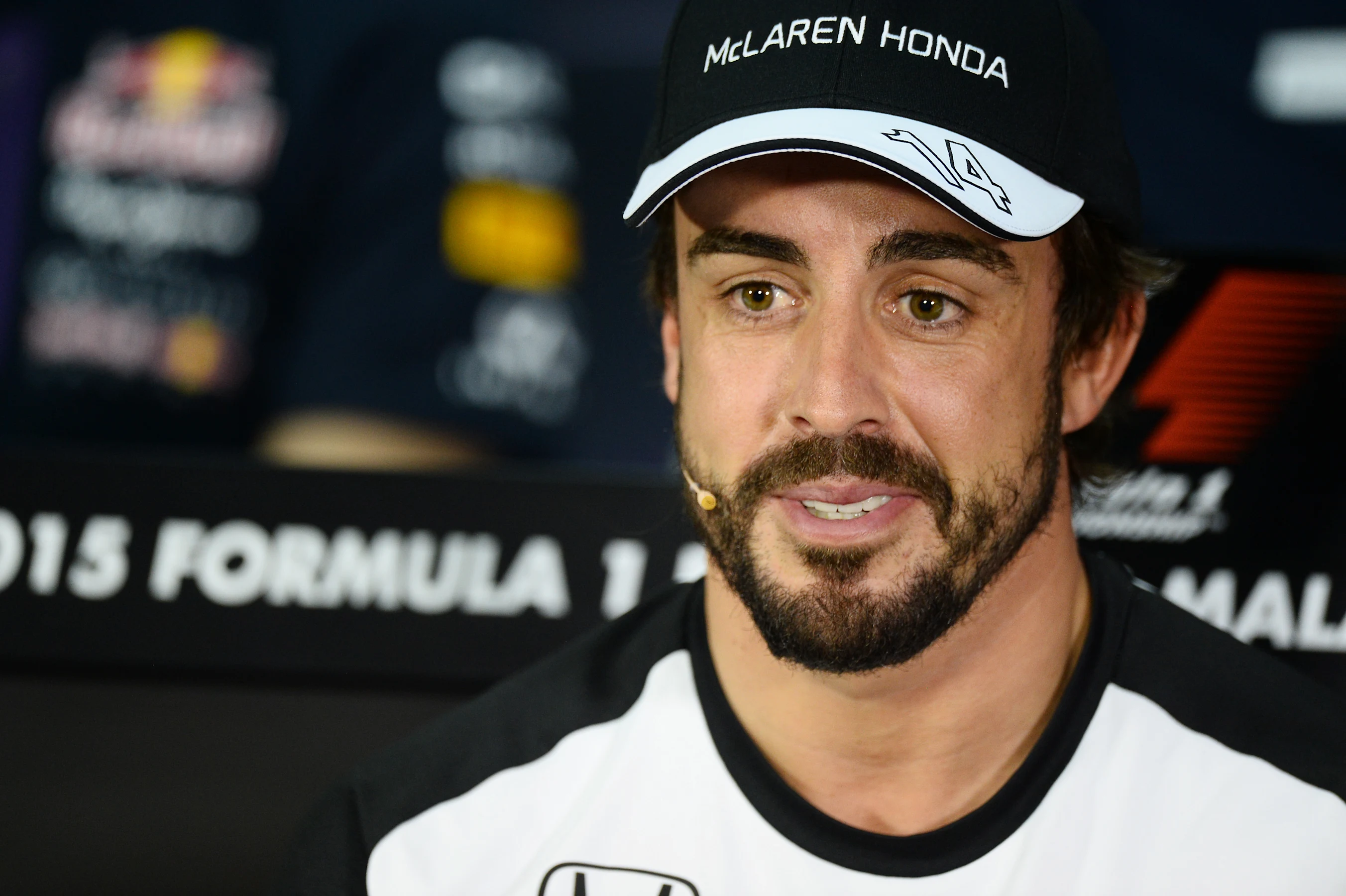 Fernando Alonso (ESP) McLaren in the Press Conference at Formula One World Championship, Rd2,
