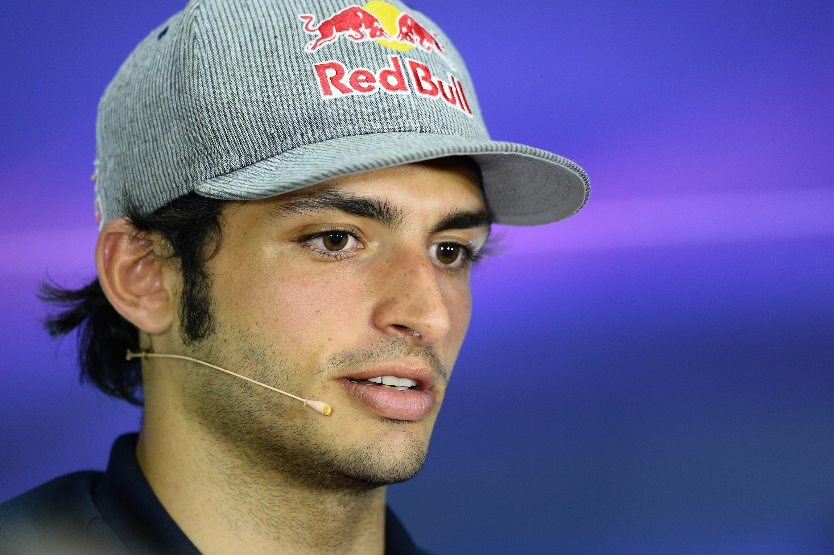 Carlos Sainz jr (ESP) Scuderia Toro Rosso in the Press Conference at Formula One World
