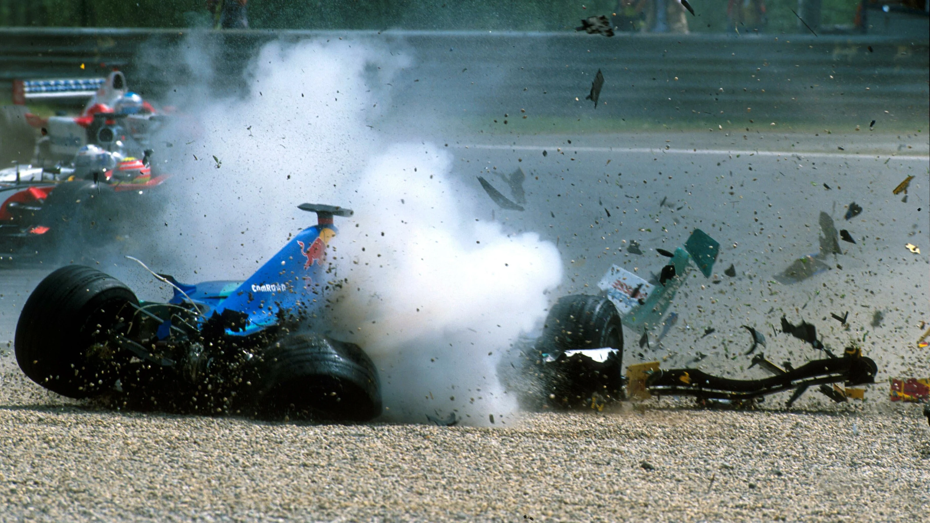 Nick Heidfeld (GER) had a massive accident when he span and collided with Takuma Sato (JPN) Jordan