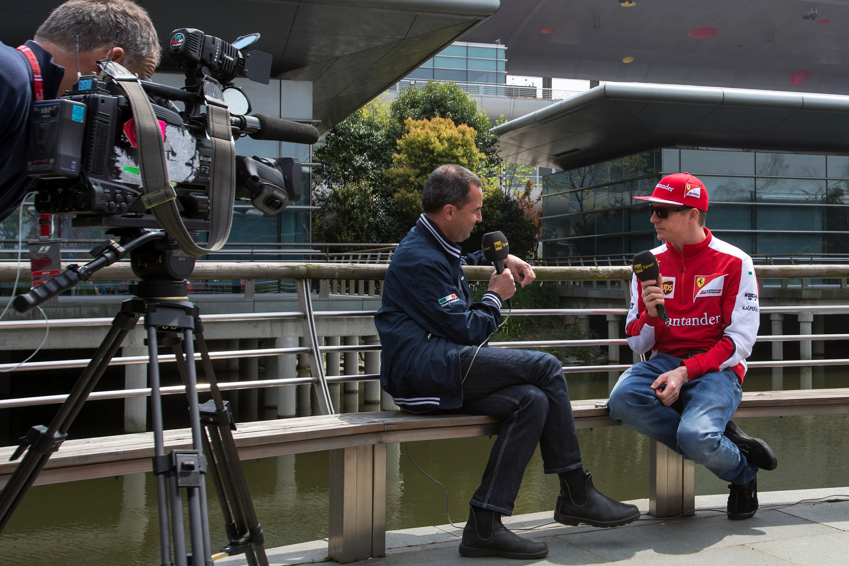 Kimi Raikkonen (FIN) Ferrari talks with Rai Sport at Formula One World Championship, Rd3, Chinese