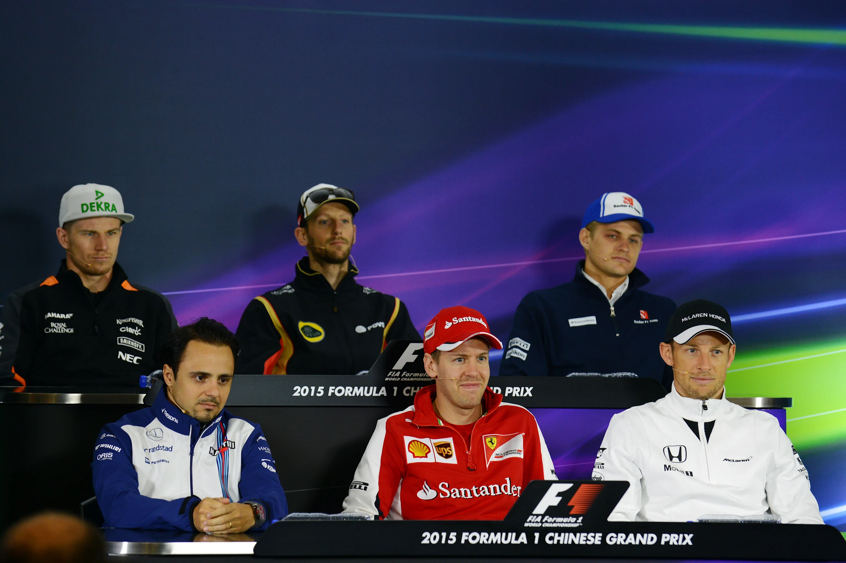 Nico Hulkenberg (GER) Force India F1, Romain Grosjean (FRA) Lotus F1, Marcus Ericsson (SWE) Sauber,