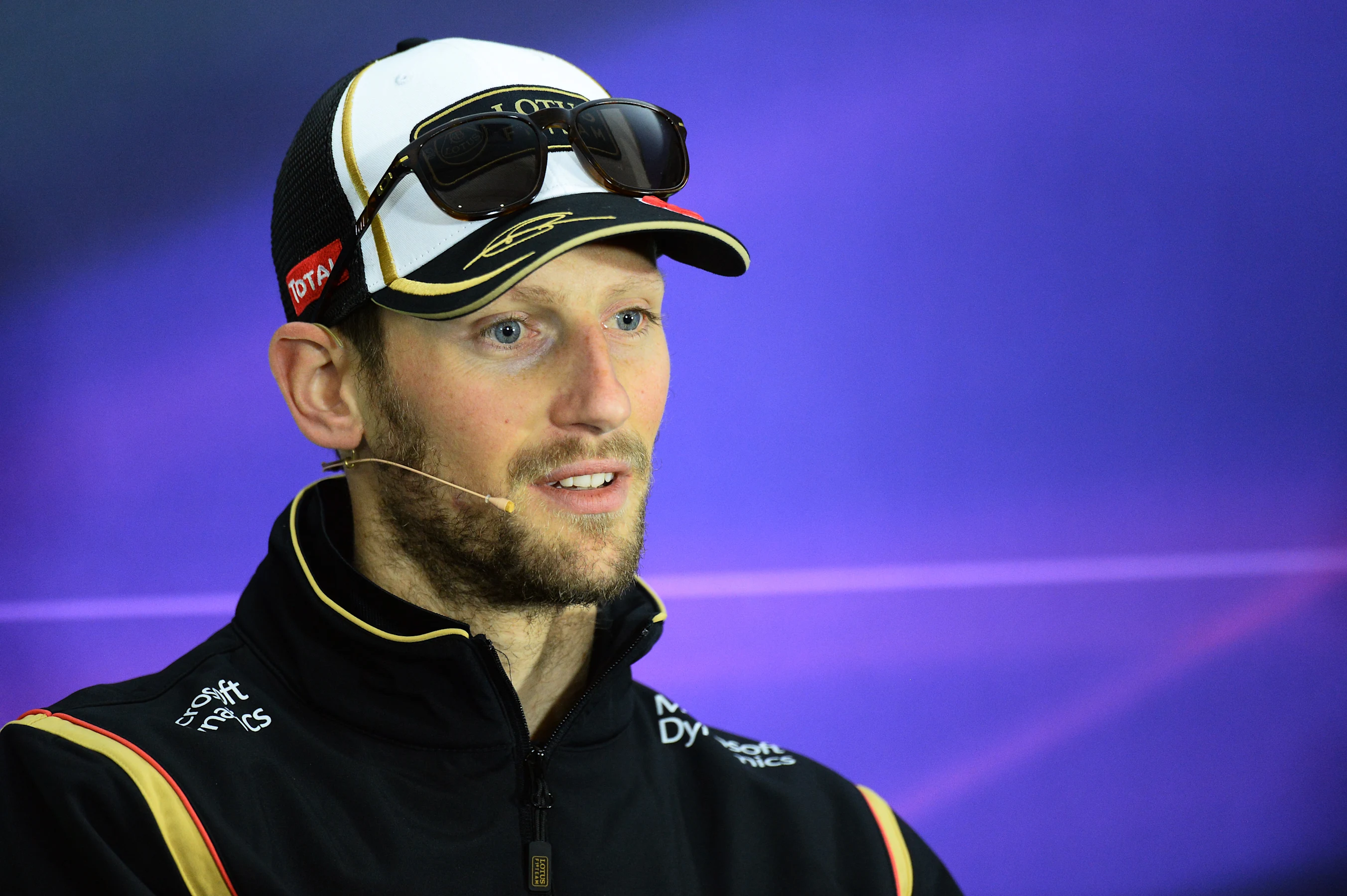 Romain Grosjean (FRA) Lotus F1 in the Press Conference at Formula One World Championship, Rd3,