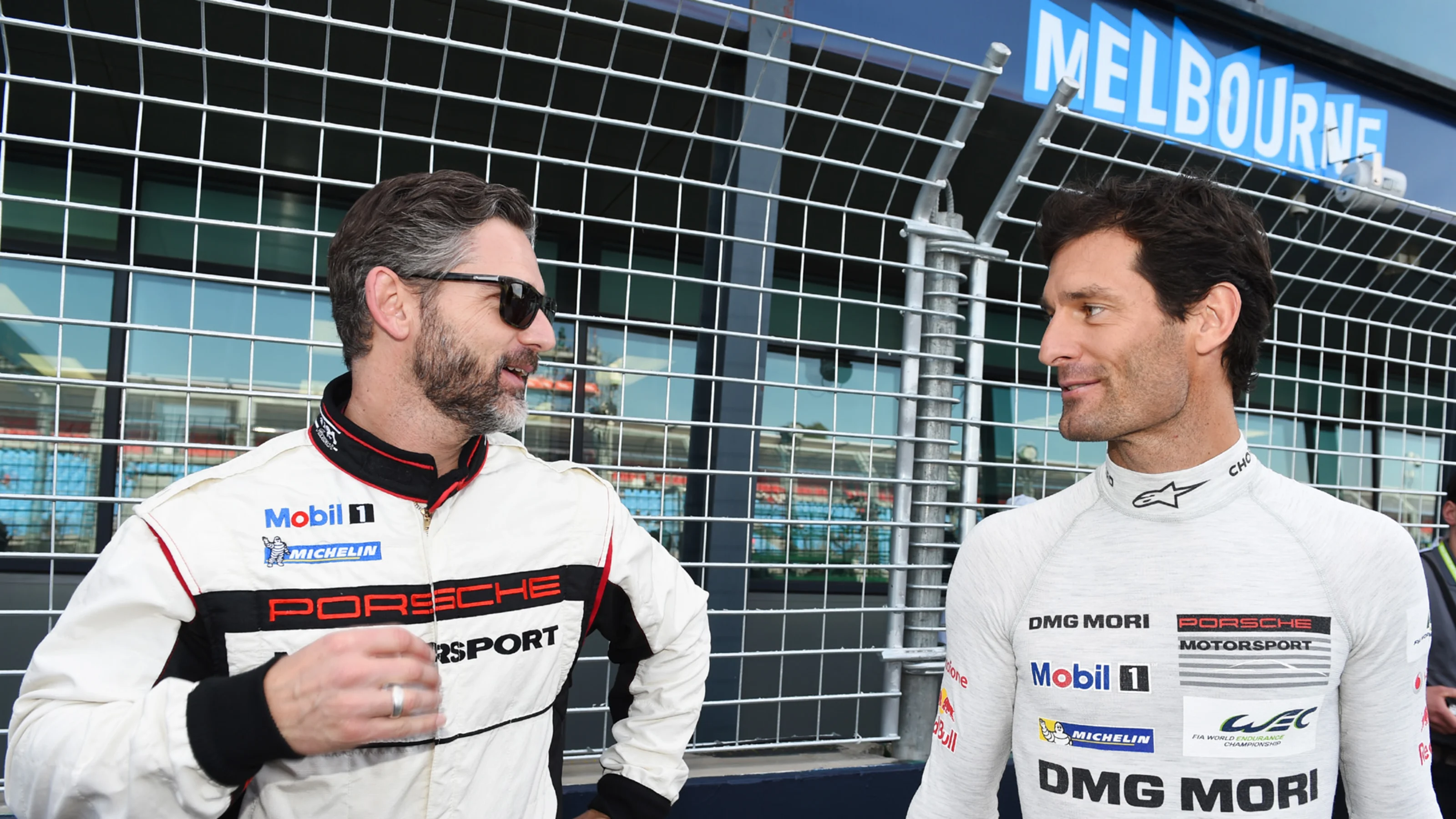Hollywood flimstar Eric Bana (AUS) and Mark Webber (AUS) Porsche at Formula One World Championship,