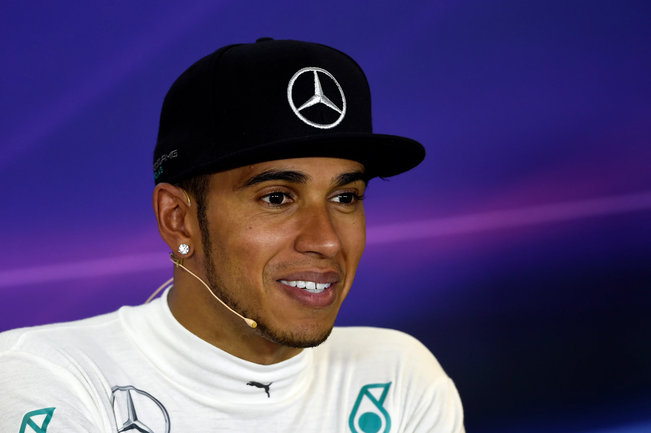 Lewis Hamilton (GBR) Mercedes AMG F1 in the Press Conference. Formula One World Championship,