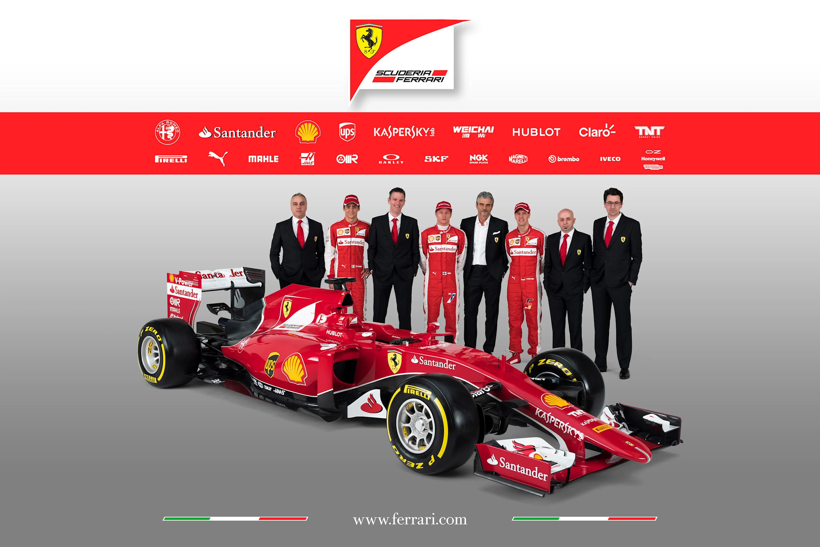 Mattia Binotto (ITA) Ferrari Race Engine Manager, Esteban Gutierrez (MEX) Ferrari Test and Reserve